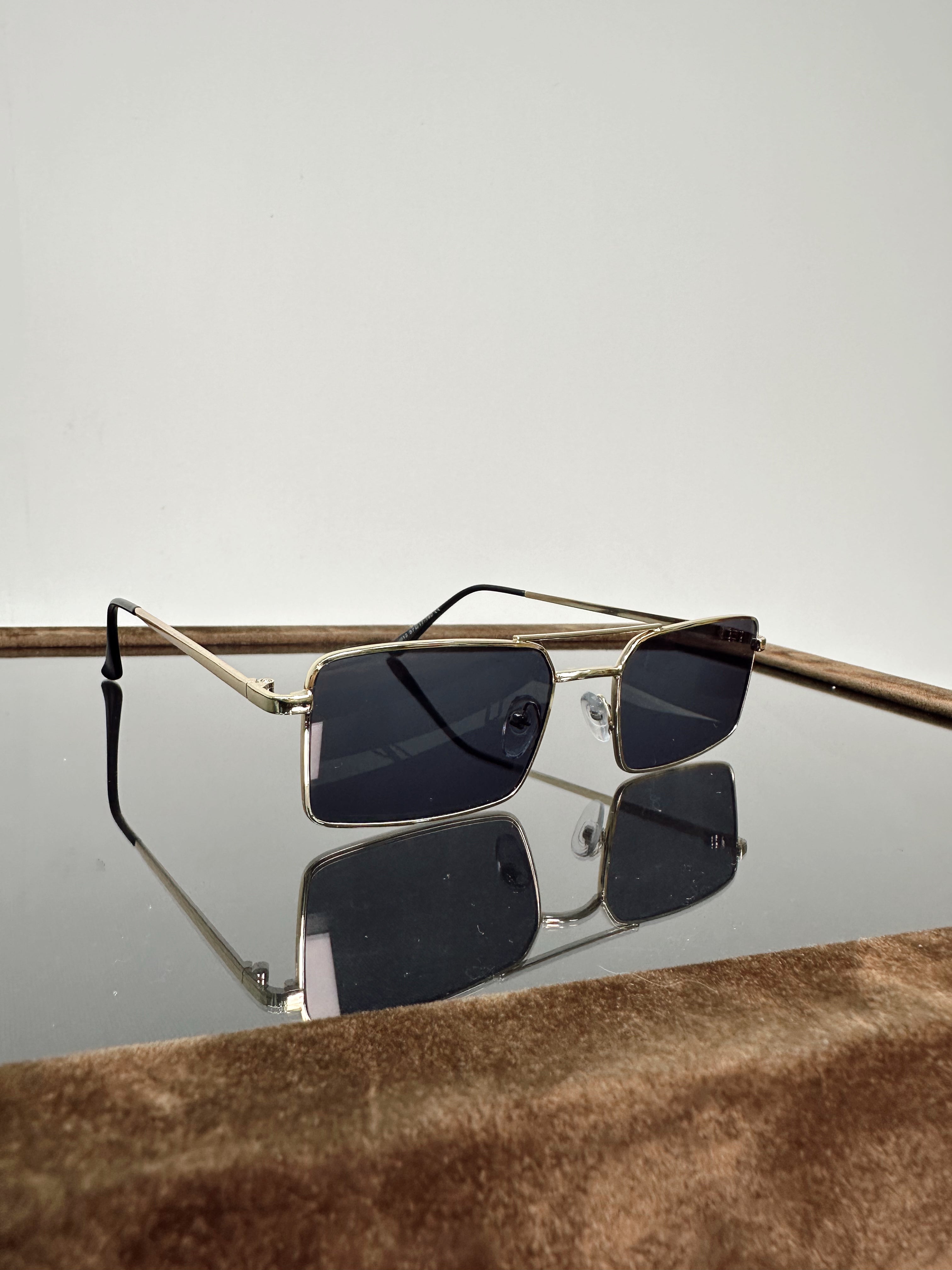 MA5009 - Vintage Metal Kare Çerçeveli Gözlük siyah