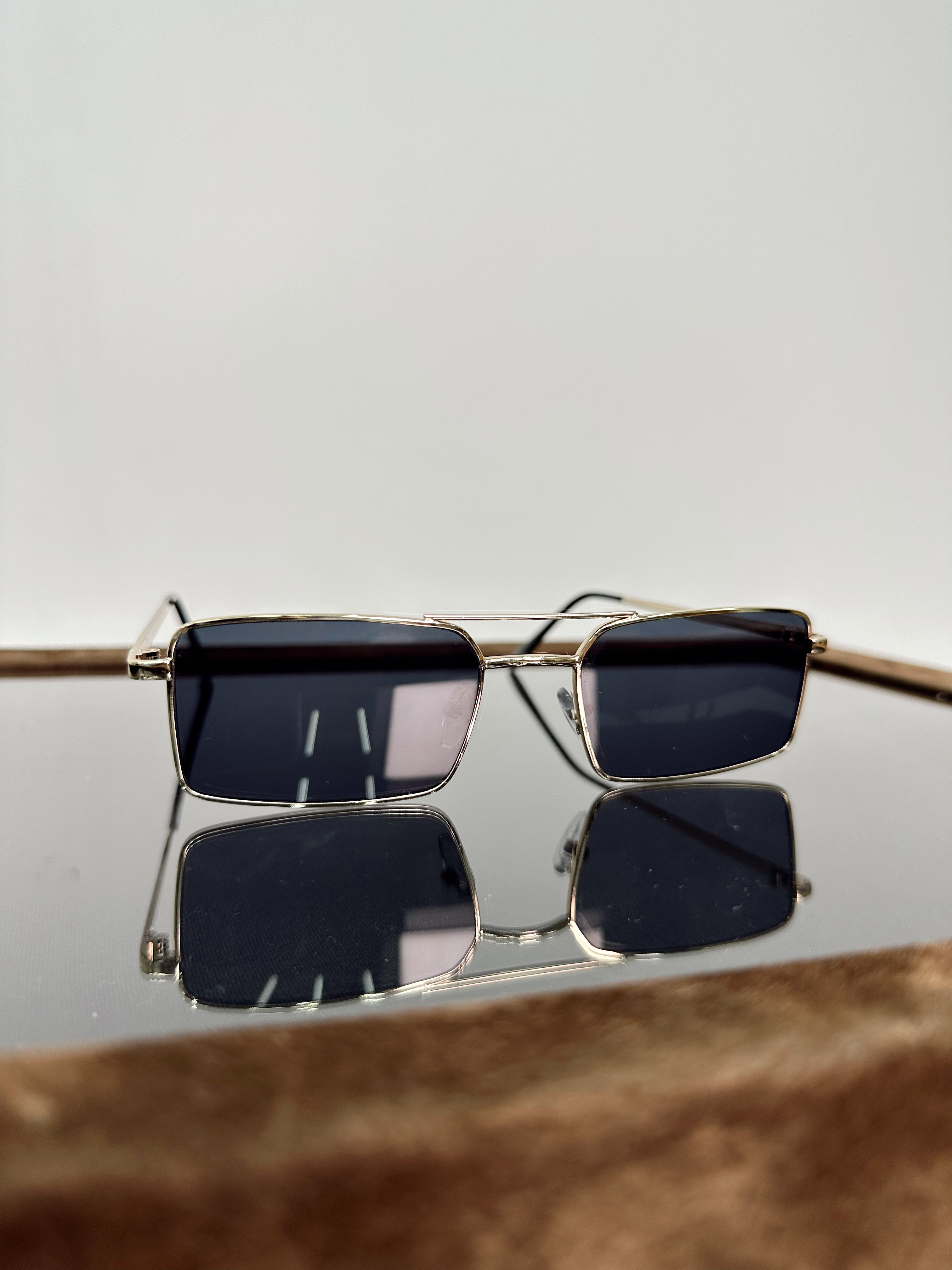 MA5009 - Vintage Metal Kare Çerçeveli Gözlük siyah