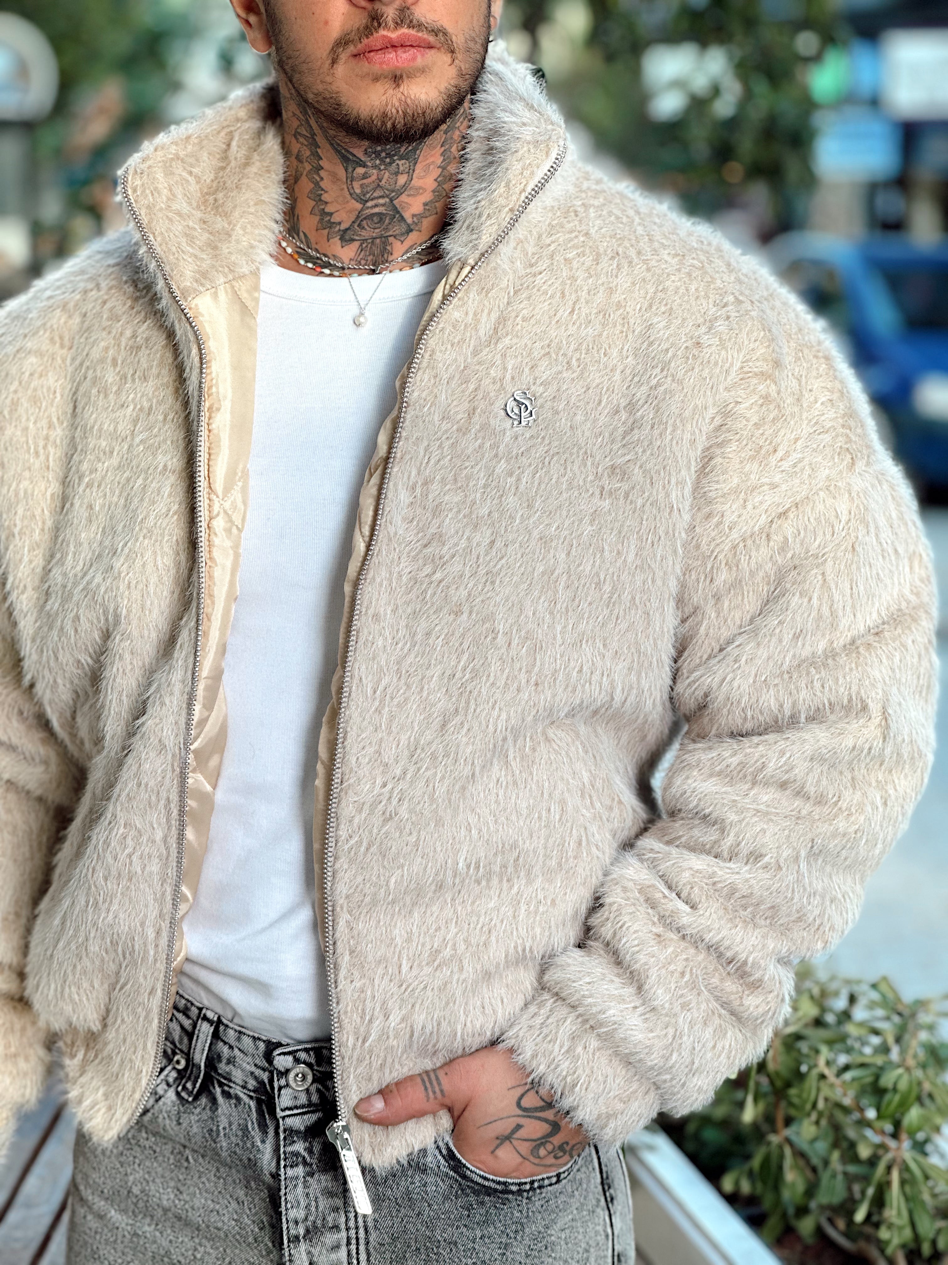 MM4019 - Giesto Oversize Kürk Mont Krem
