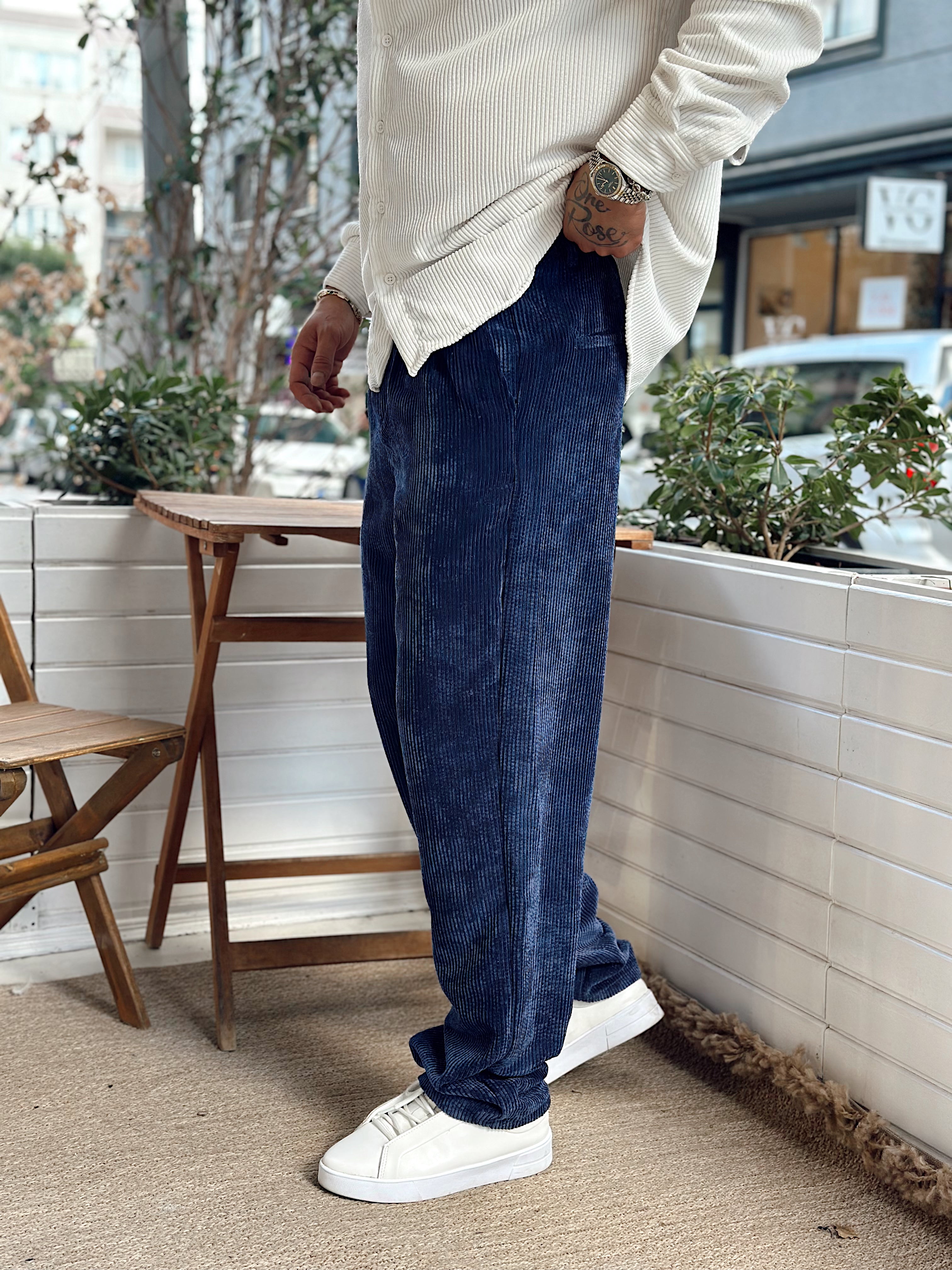 MP4032 - Pileli Baggy Kadife Pantolon laci