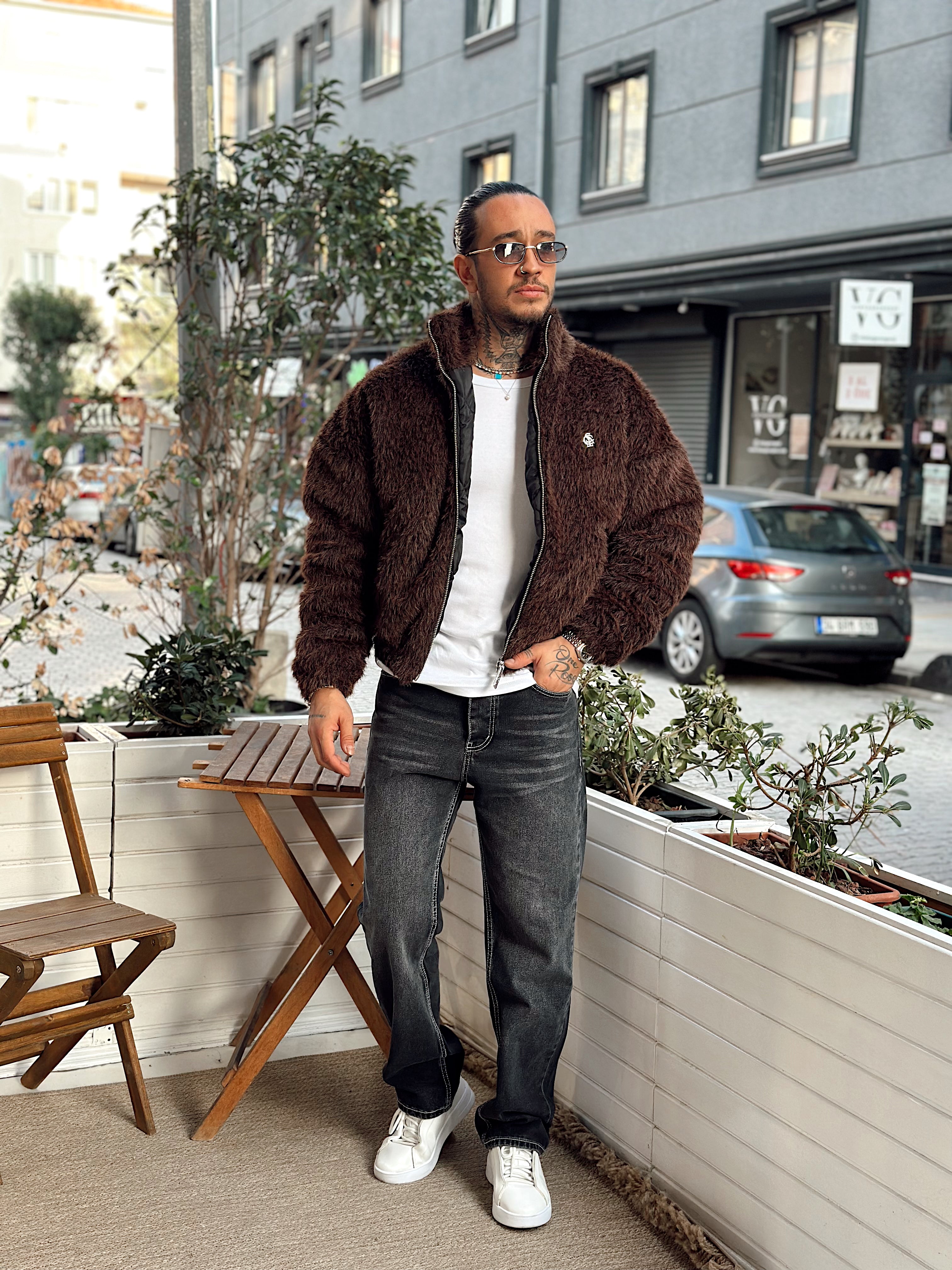 MM4019 - Giesto Oversize Kürk Mont Kahve