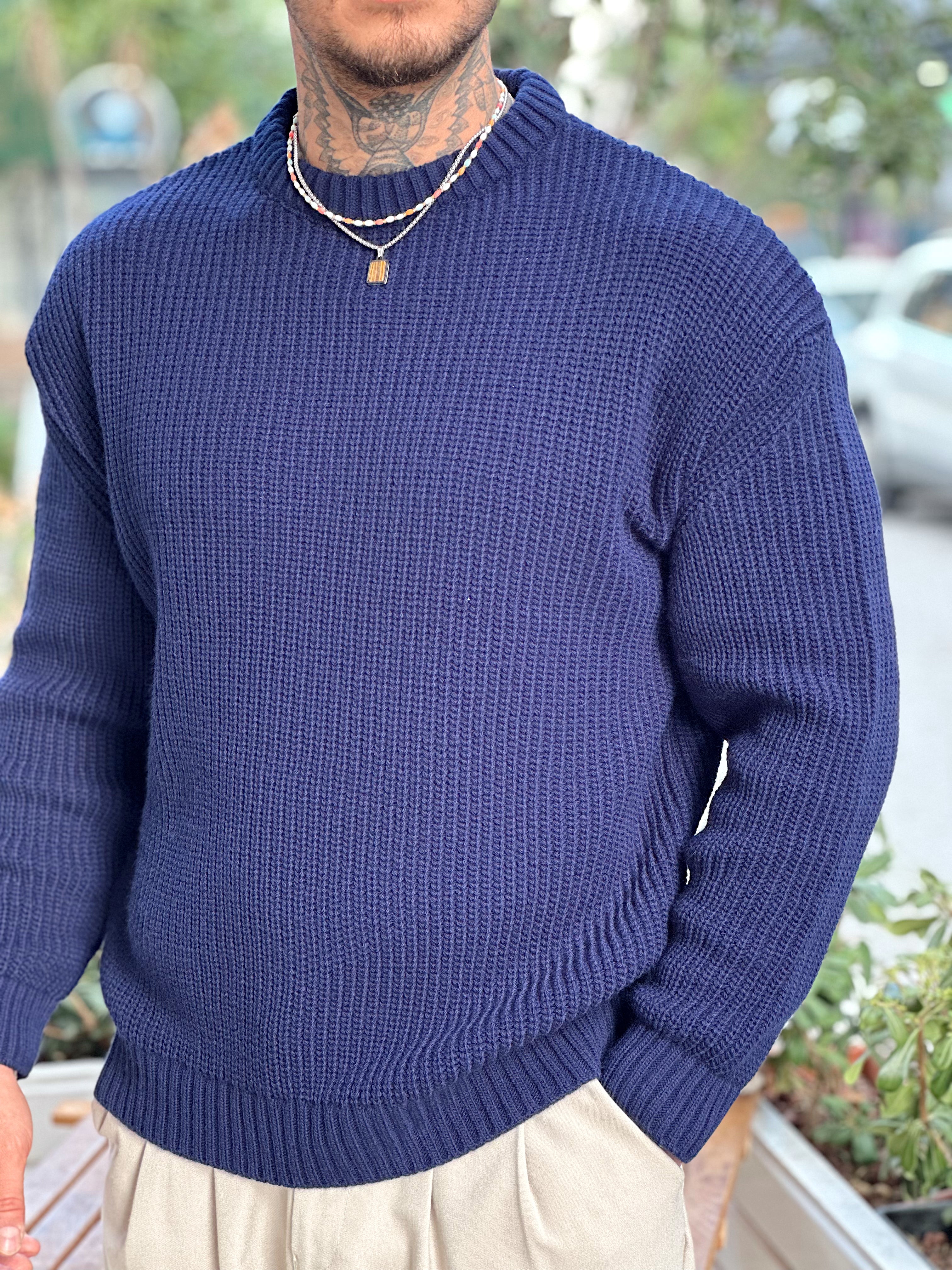 MS4060 - Giesto Oversize Basic Örme Sweatshirt Laci
