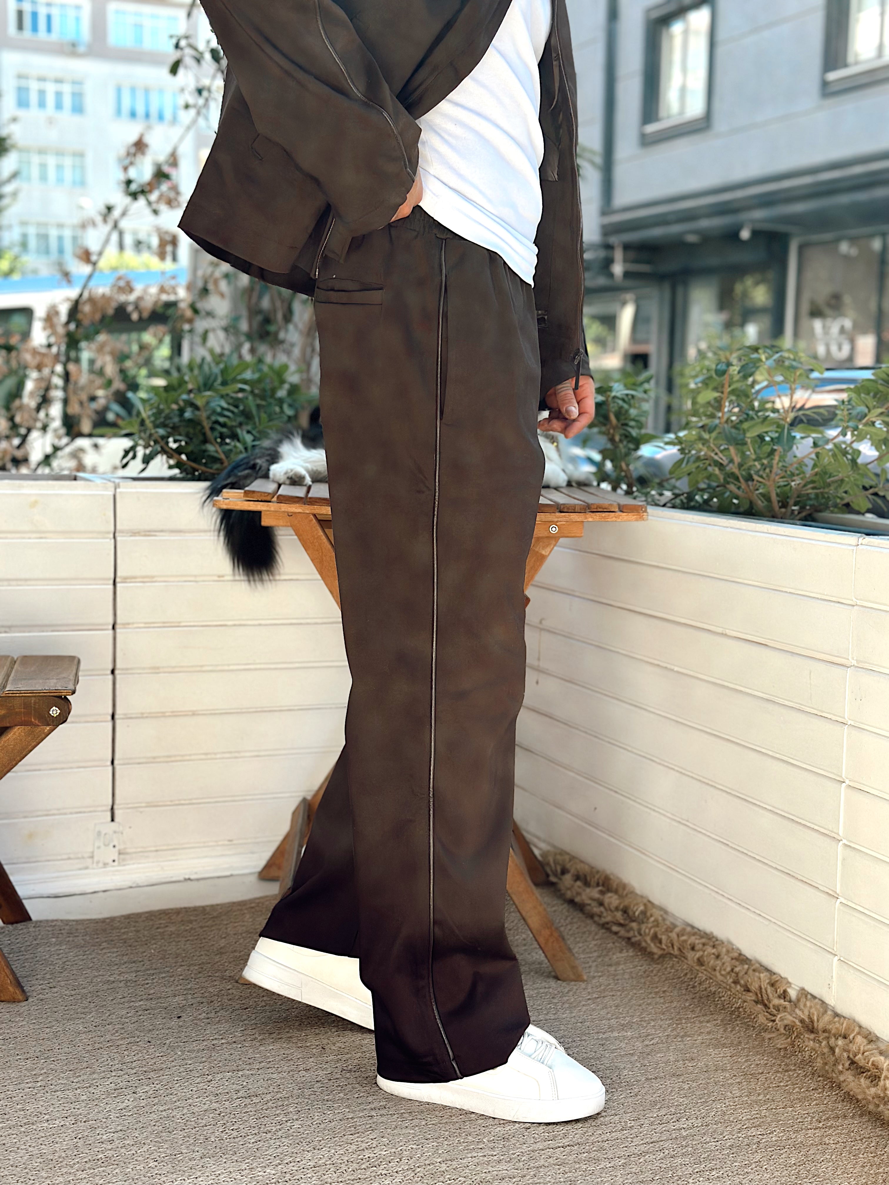 MT4011 - Biyeli Pamuk Ceket Pantolon Takım kahve