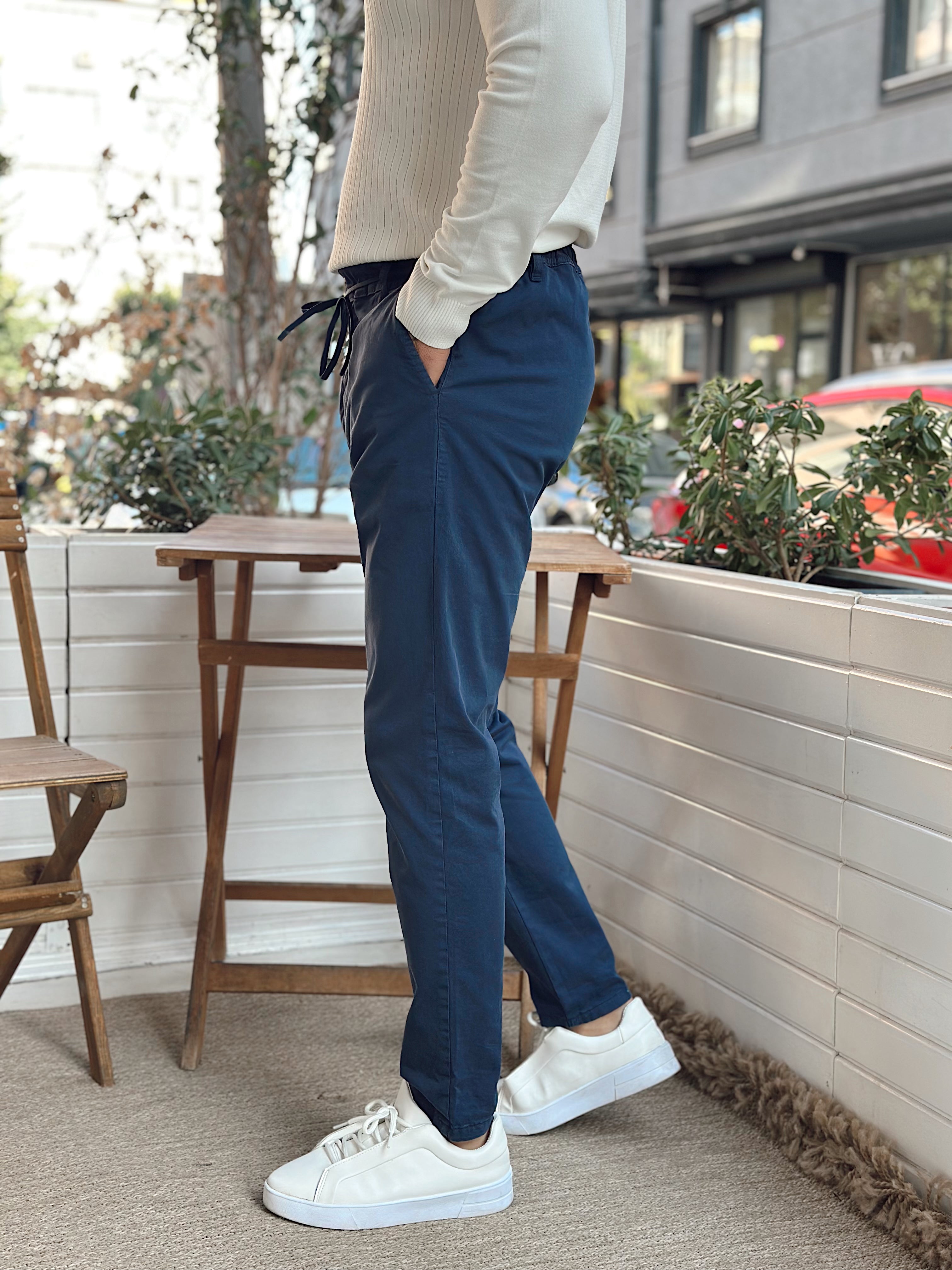 MP4048 - İtalyan Kesim Beli İpli Gabardin Pantolon Laci