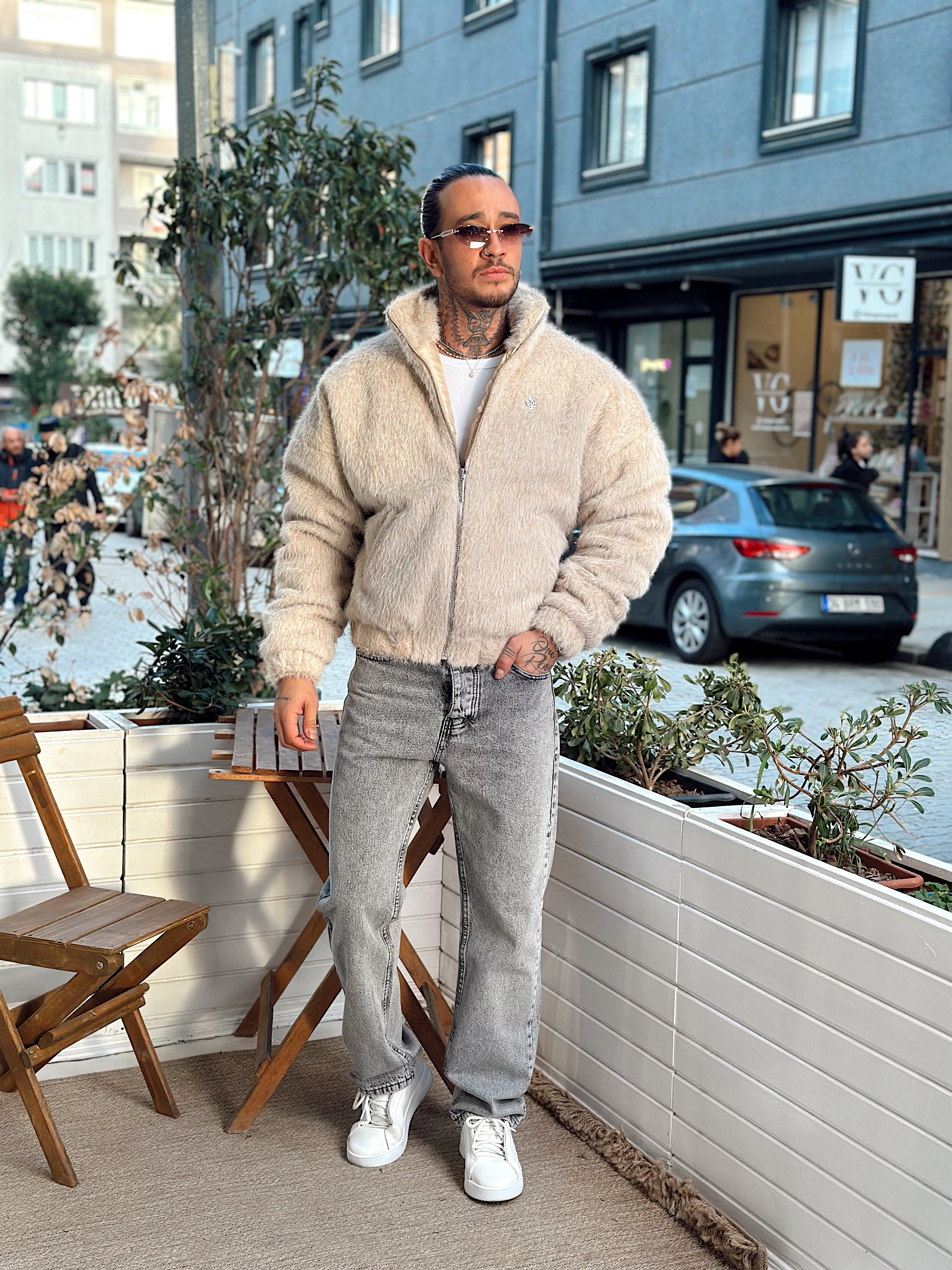 MM4019 - Giesto Oversize Kürk Mont Krem