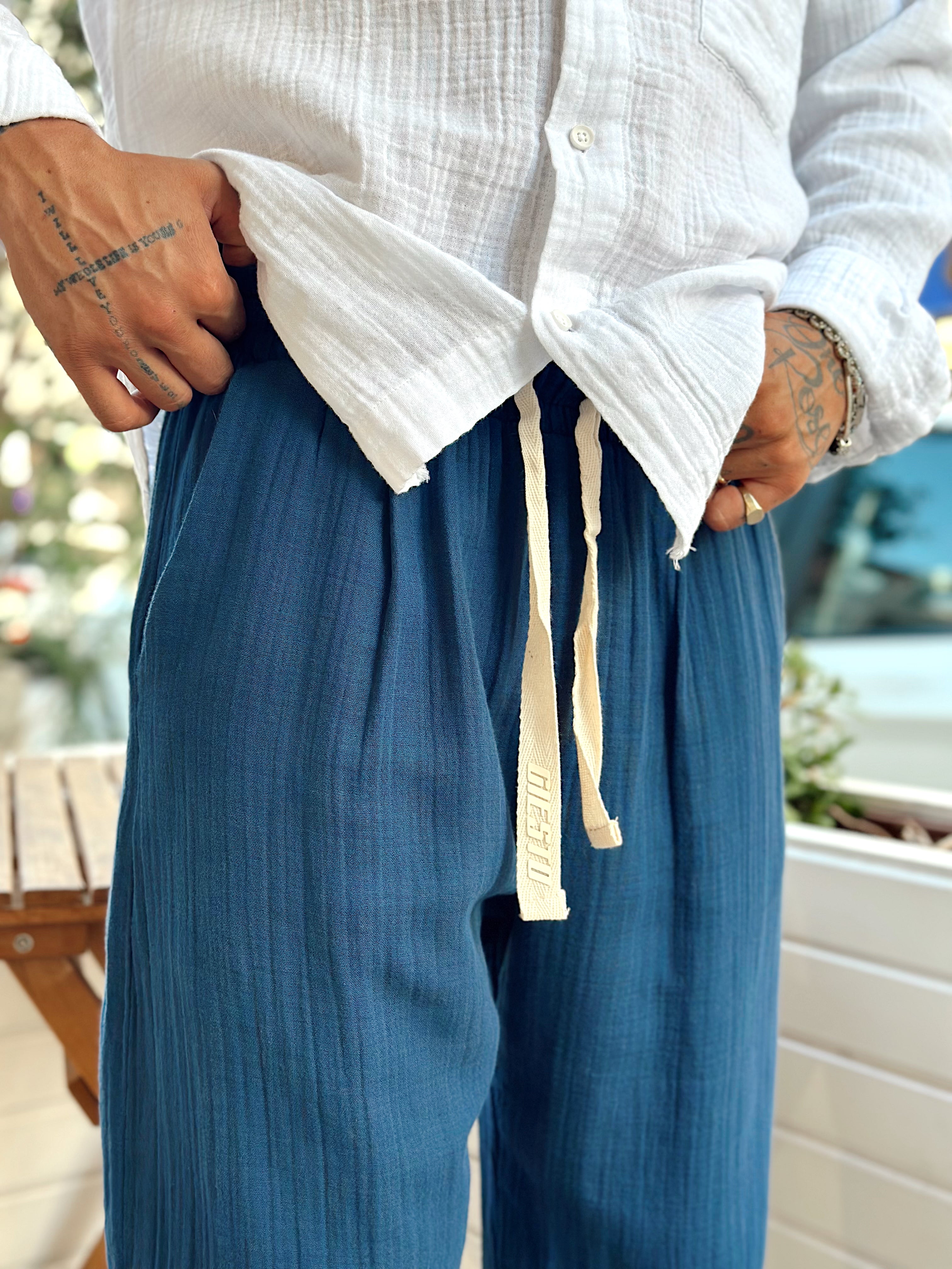 MP3215 - Müslin Kumaş Baggy Pantolon laci