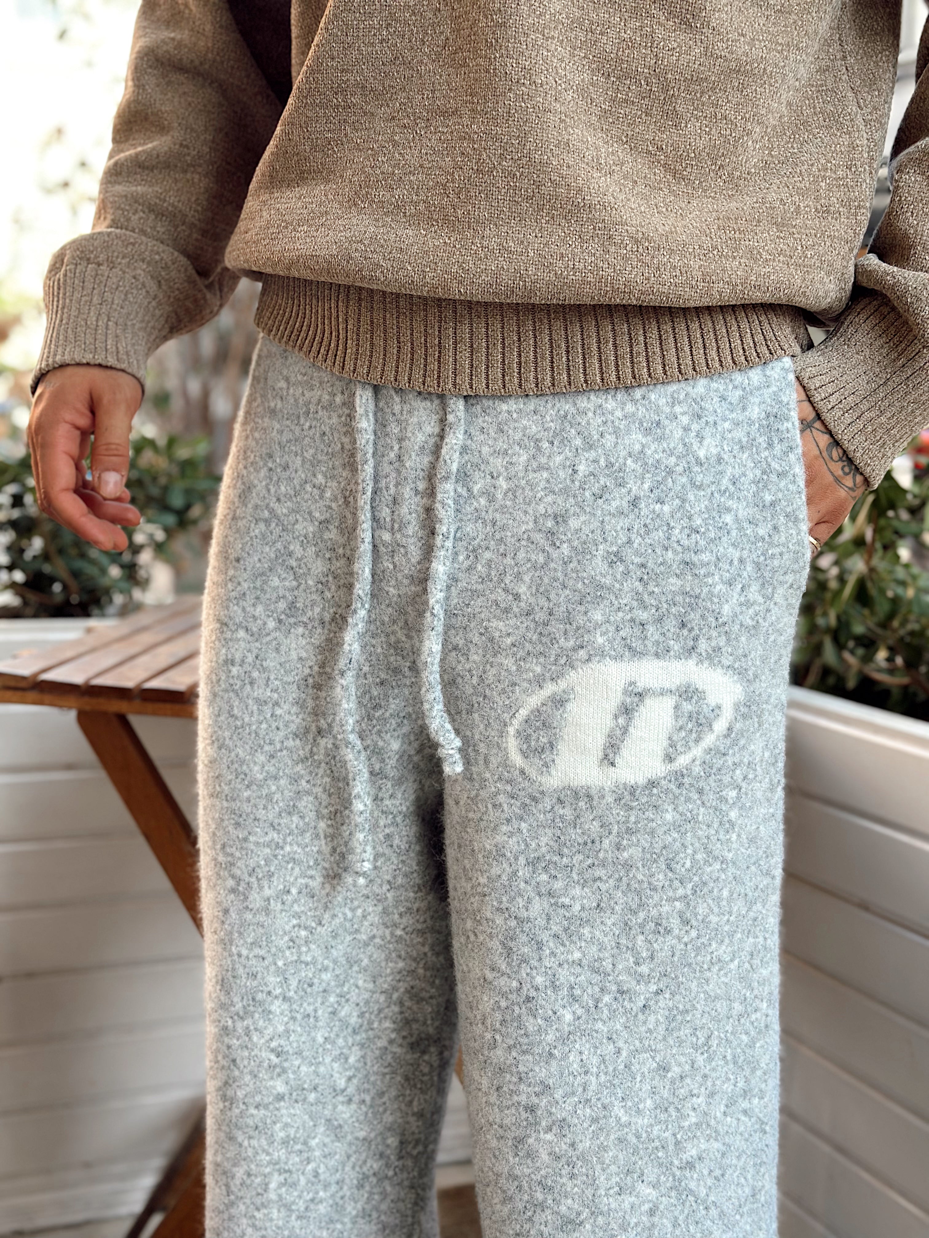 MP4056 - G Logolu Baggy Pantolon gri