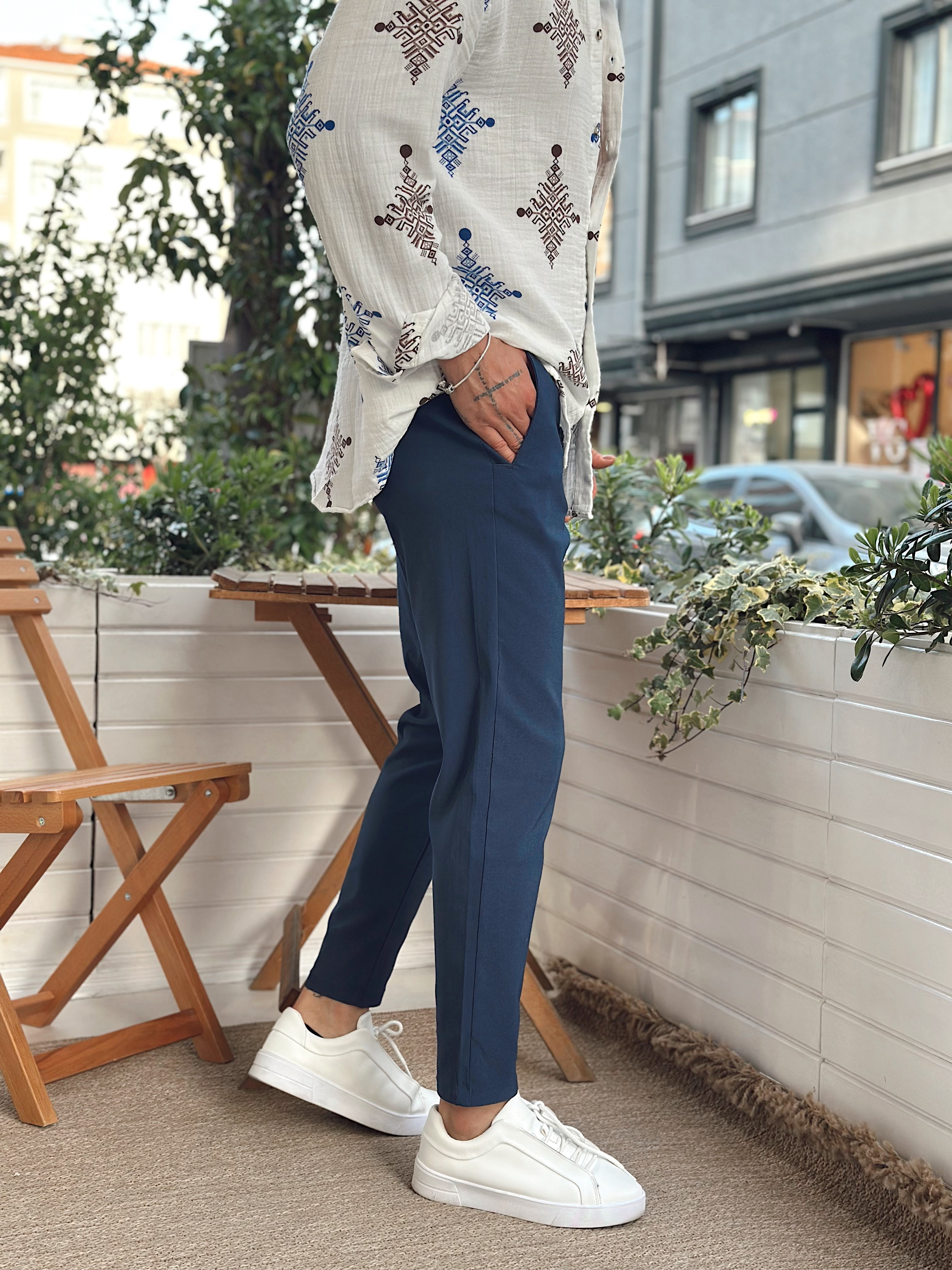 MP2835 - Basic Tek Düğmeli Jogger Pantolon laci