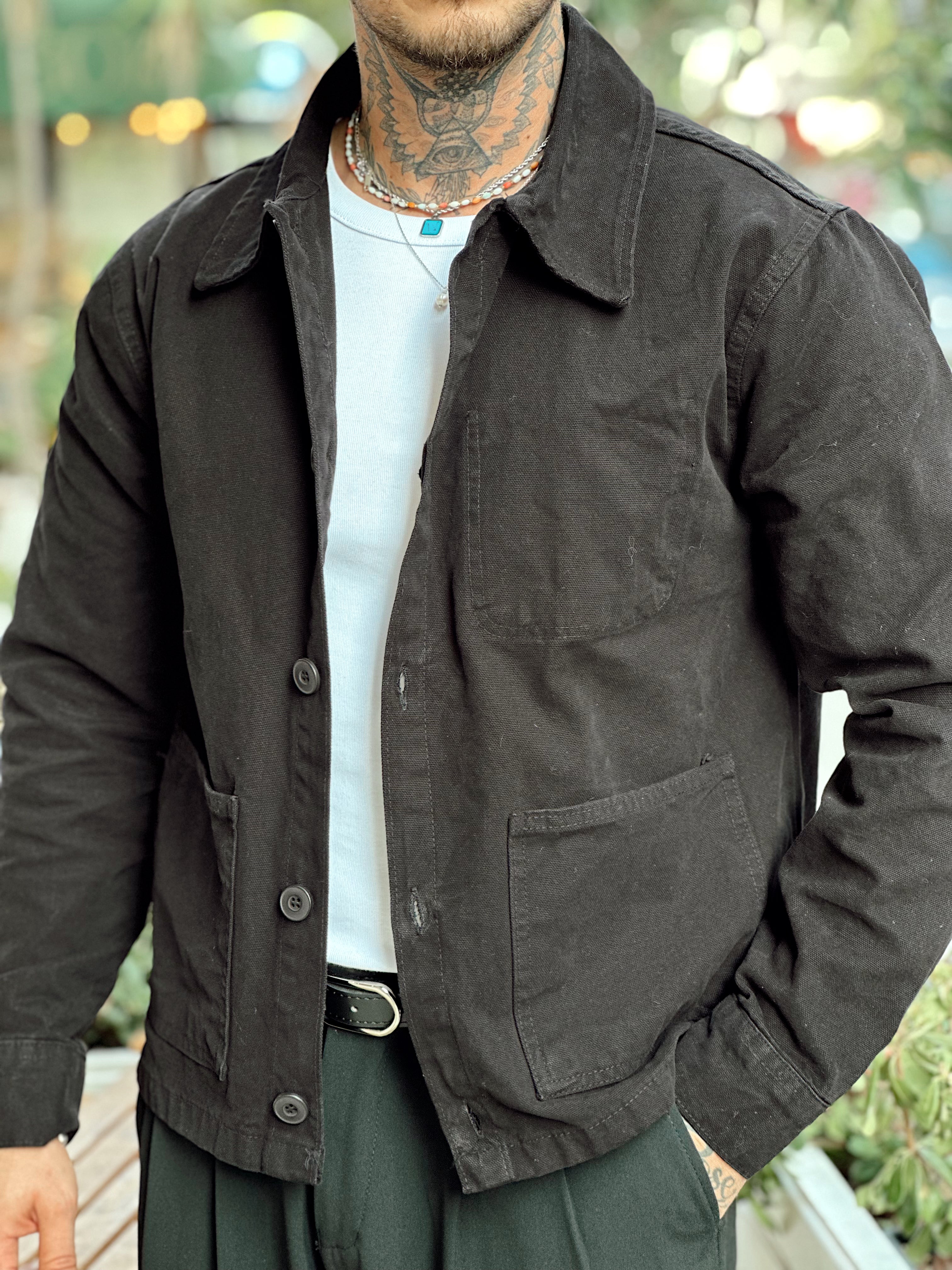 MC4076 - Cep Detaylı Basic Gabardin Ceket siyah