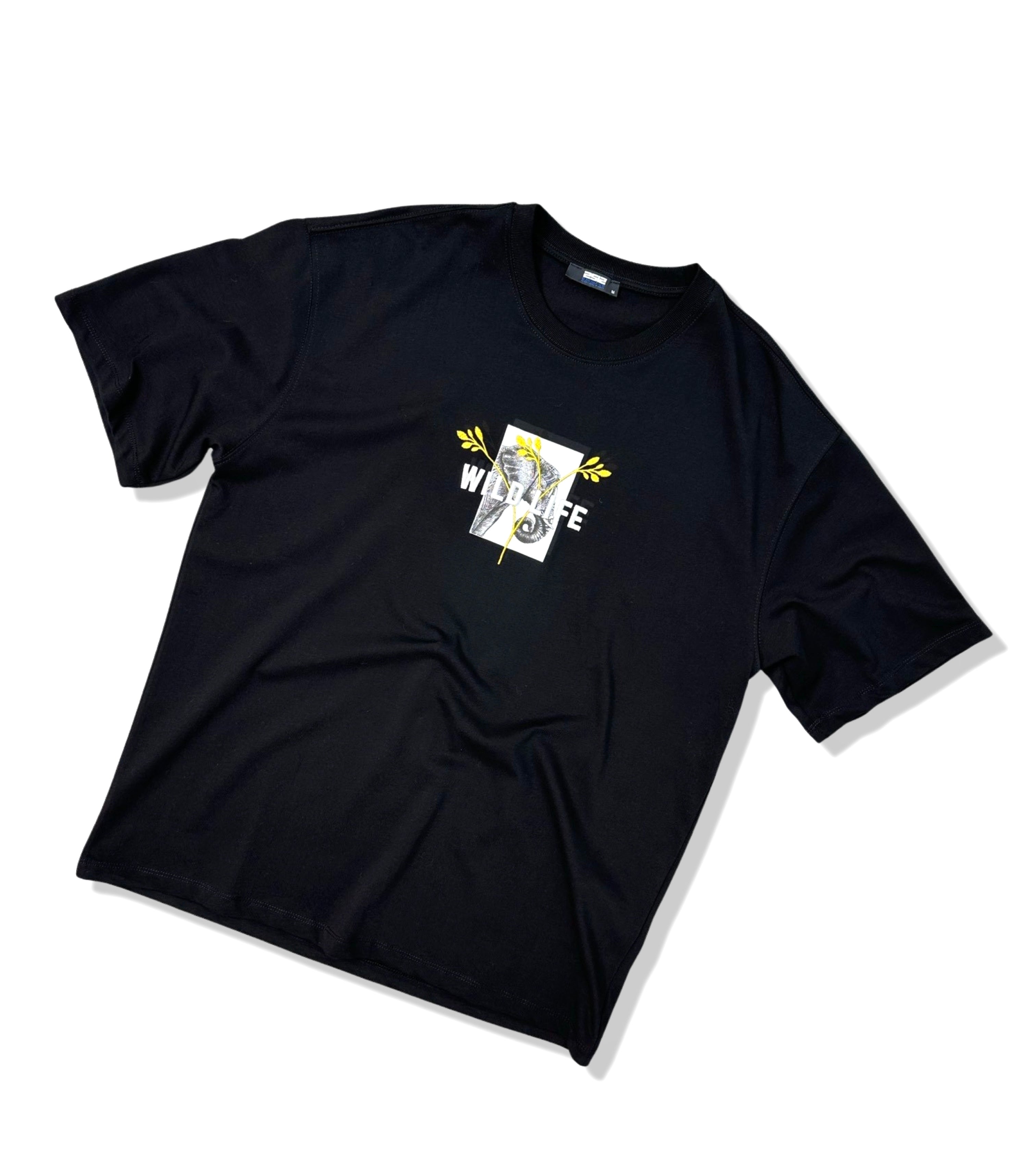 MT1818- Wild Life Göğüs Nakış Basklı Oversize T-Shirt