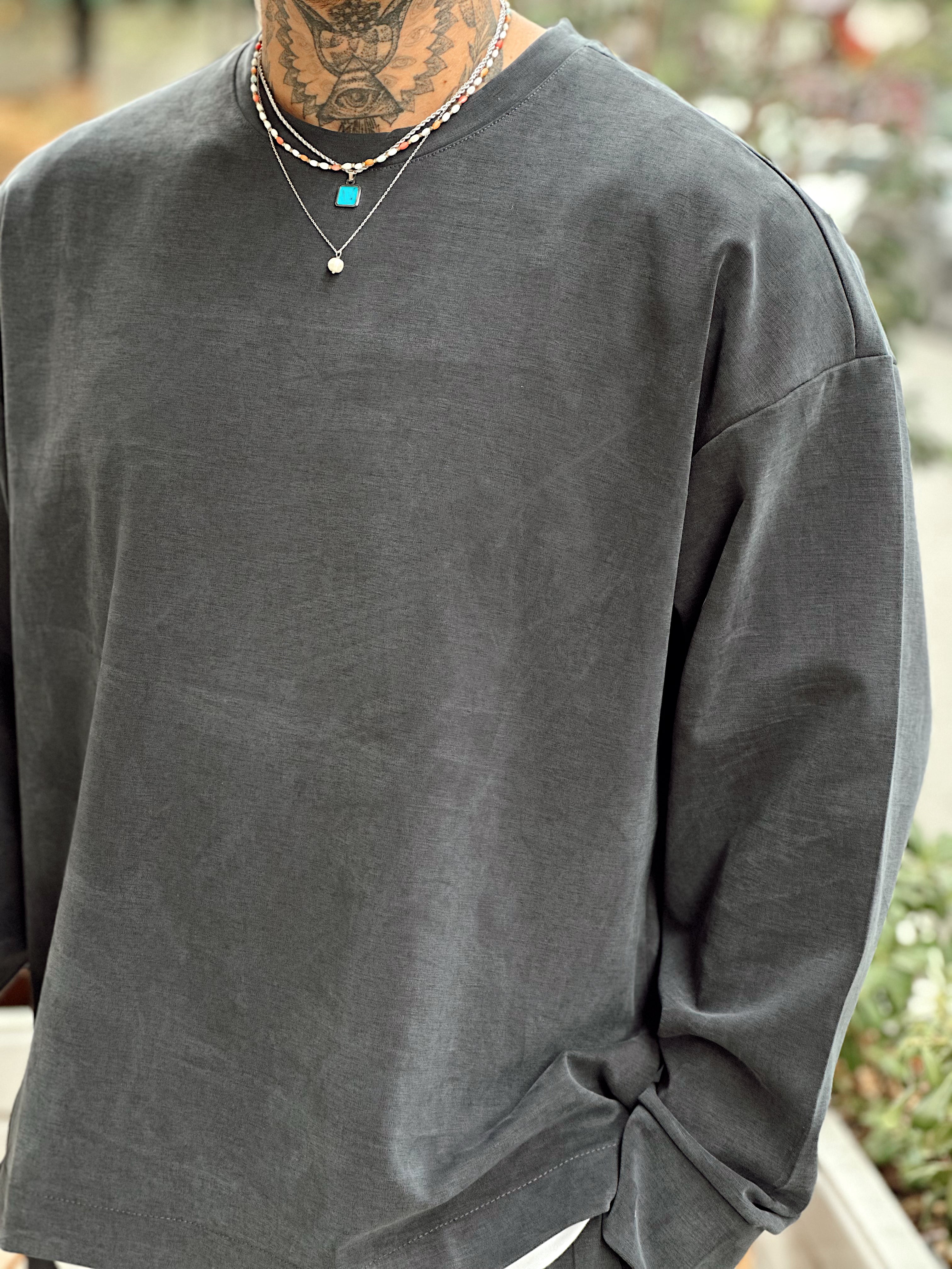 MT4066 - Modal Kumaş Sweatshirt Pantolon Takım füme