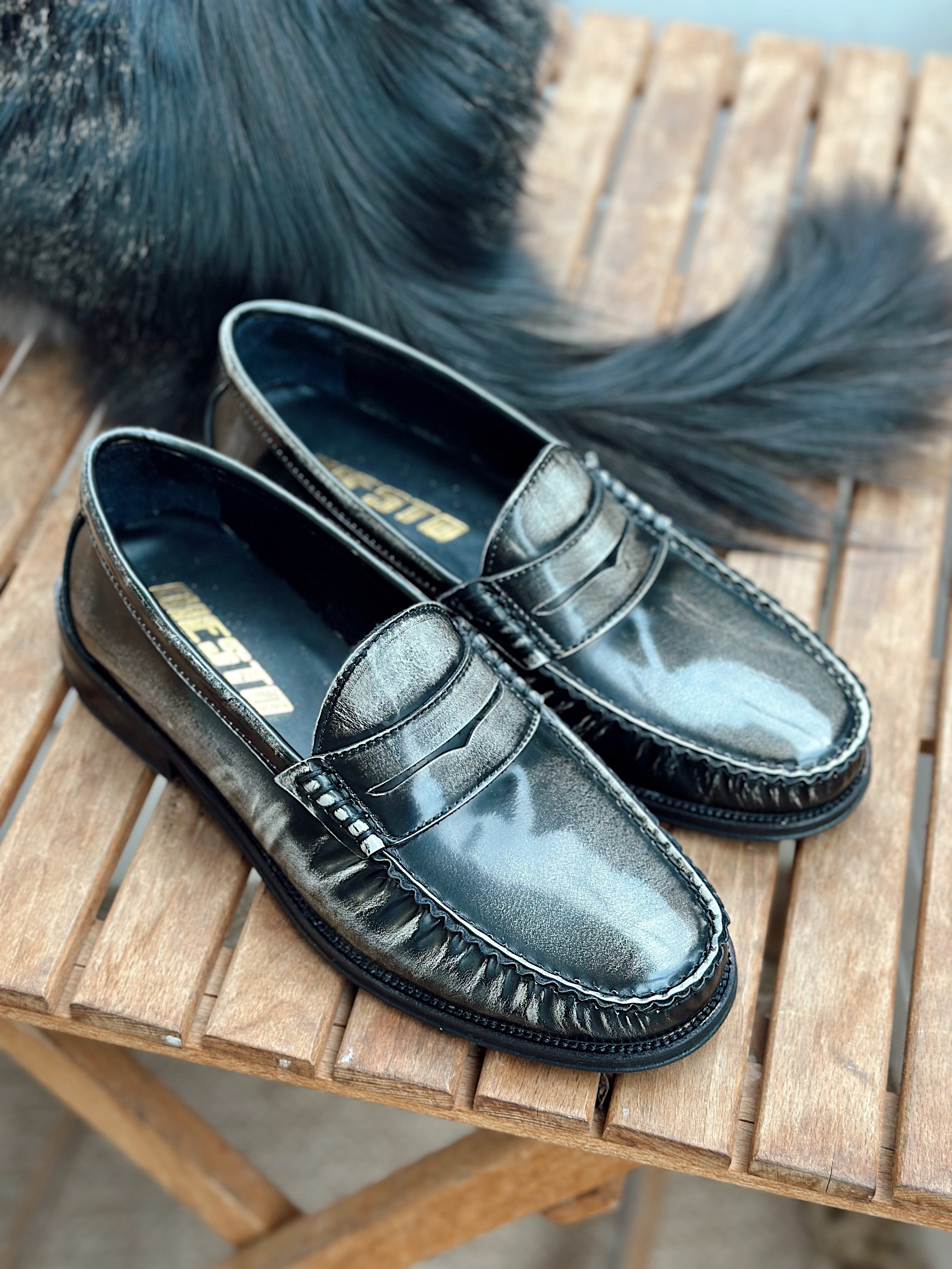 MA4031 - %100 Deri Loafer Ayakkabı Eskitme