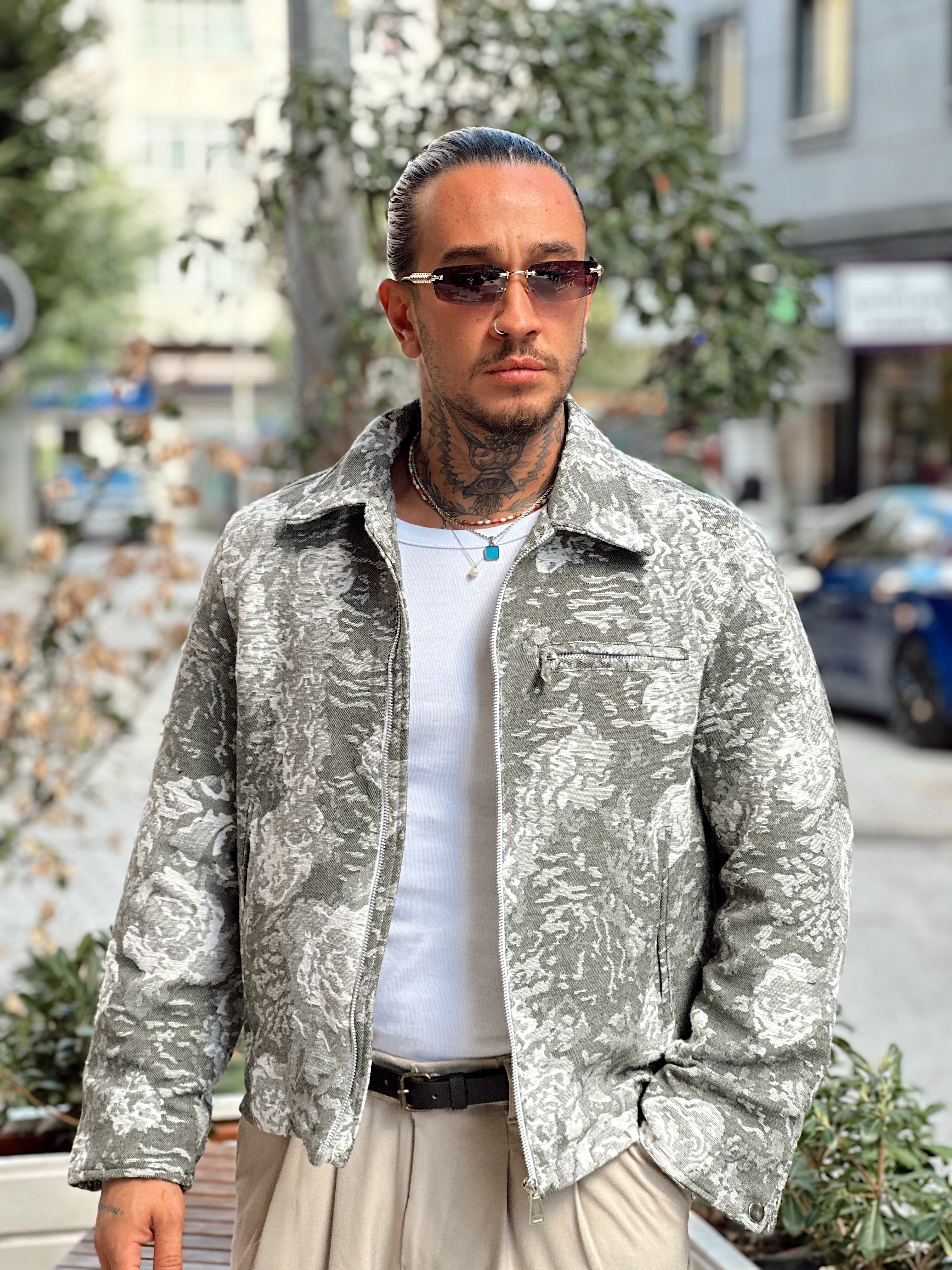 MC4027 - Çift Renk Tek Cepli Ceket Yeşil