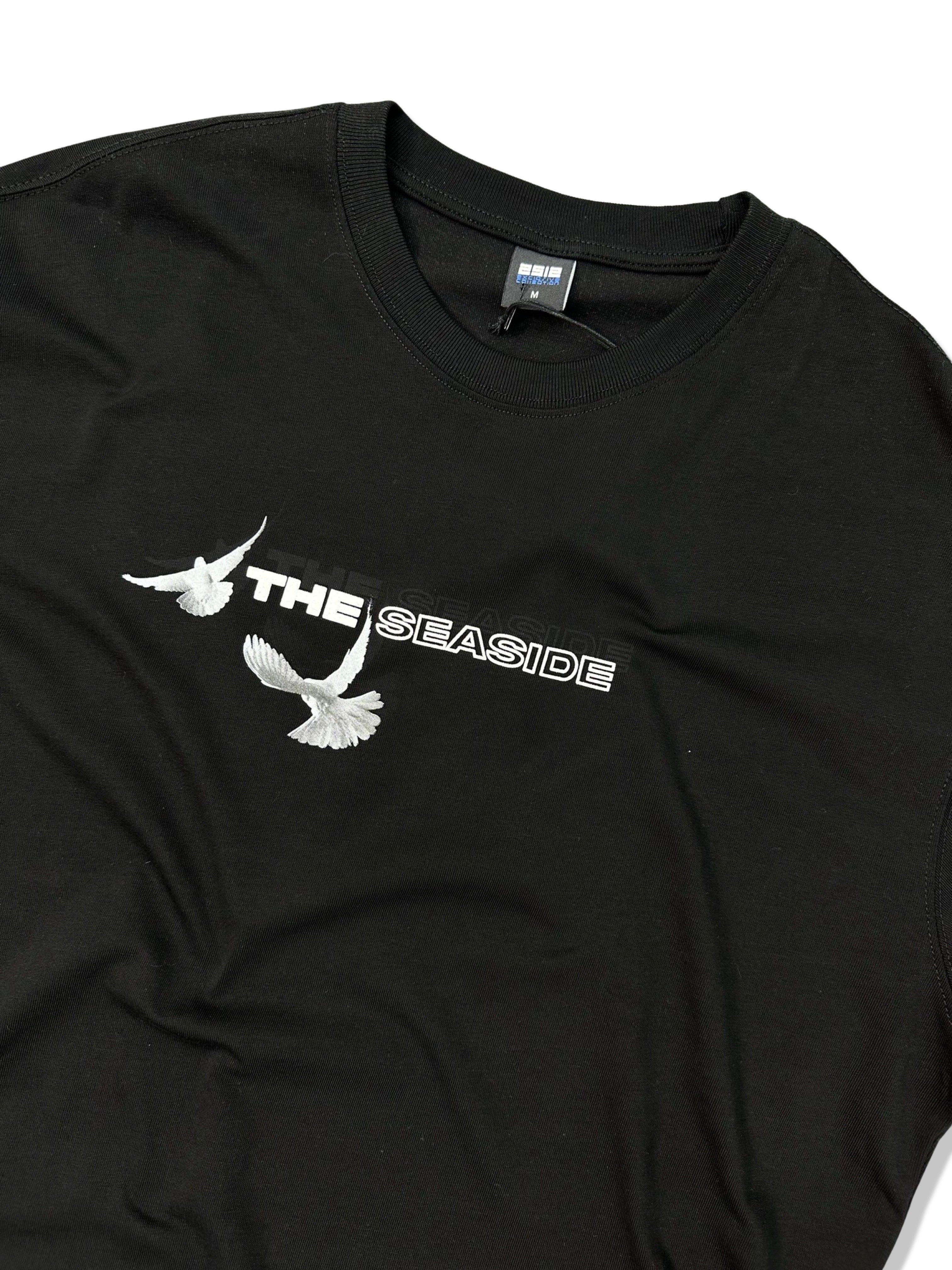 MT1819 - Sırt Güvercin Palmiye Baskılı Oversize T-Shirt
