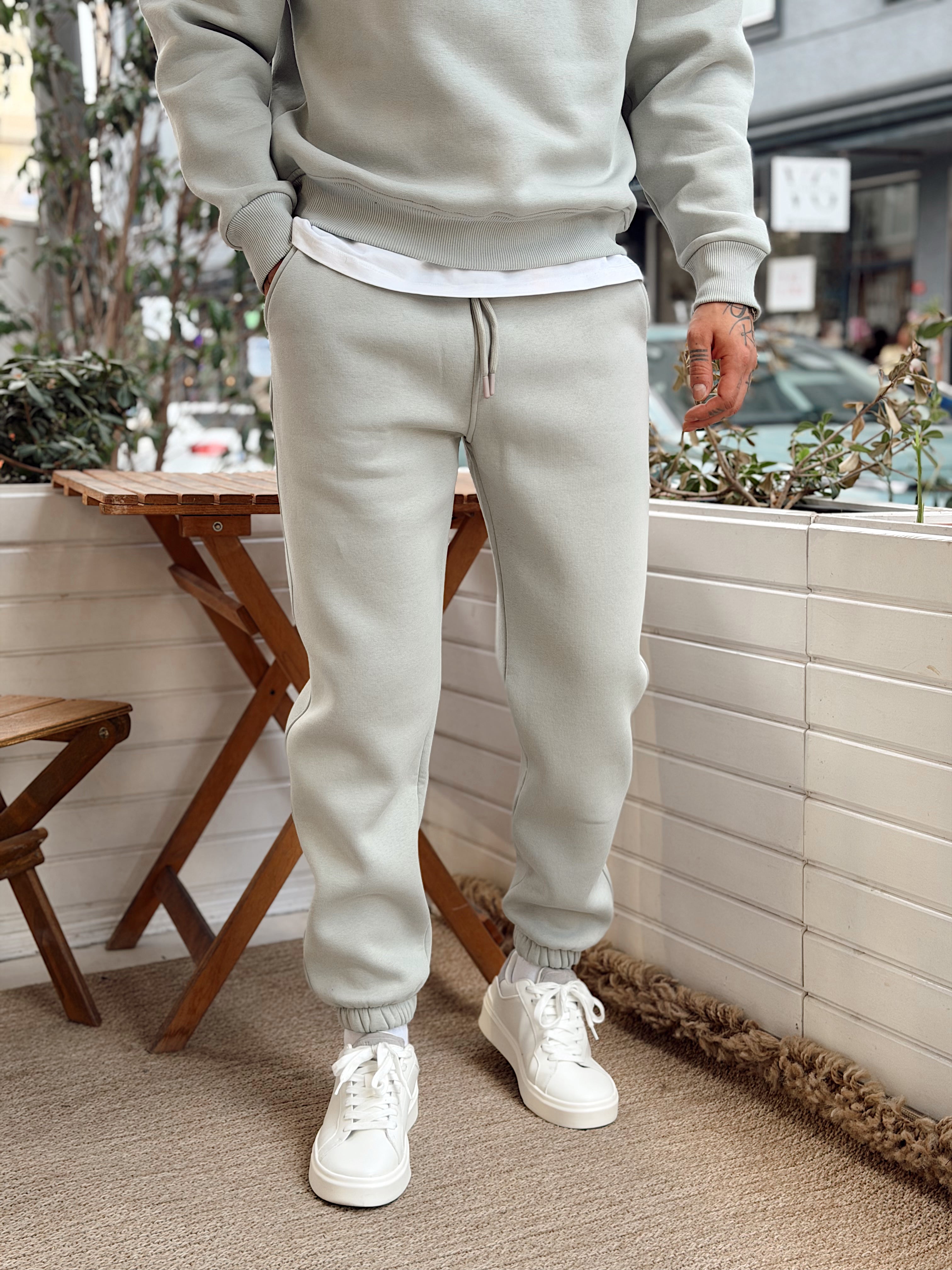 MT4120 - Şardonlu Yakası Fermuarlı Alt Üst Takım gri