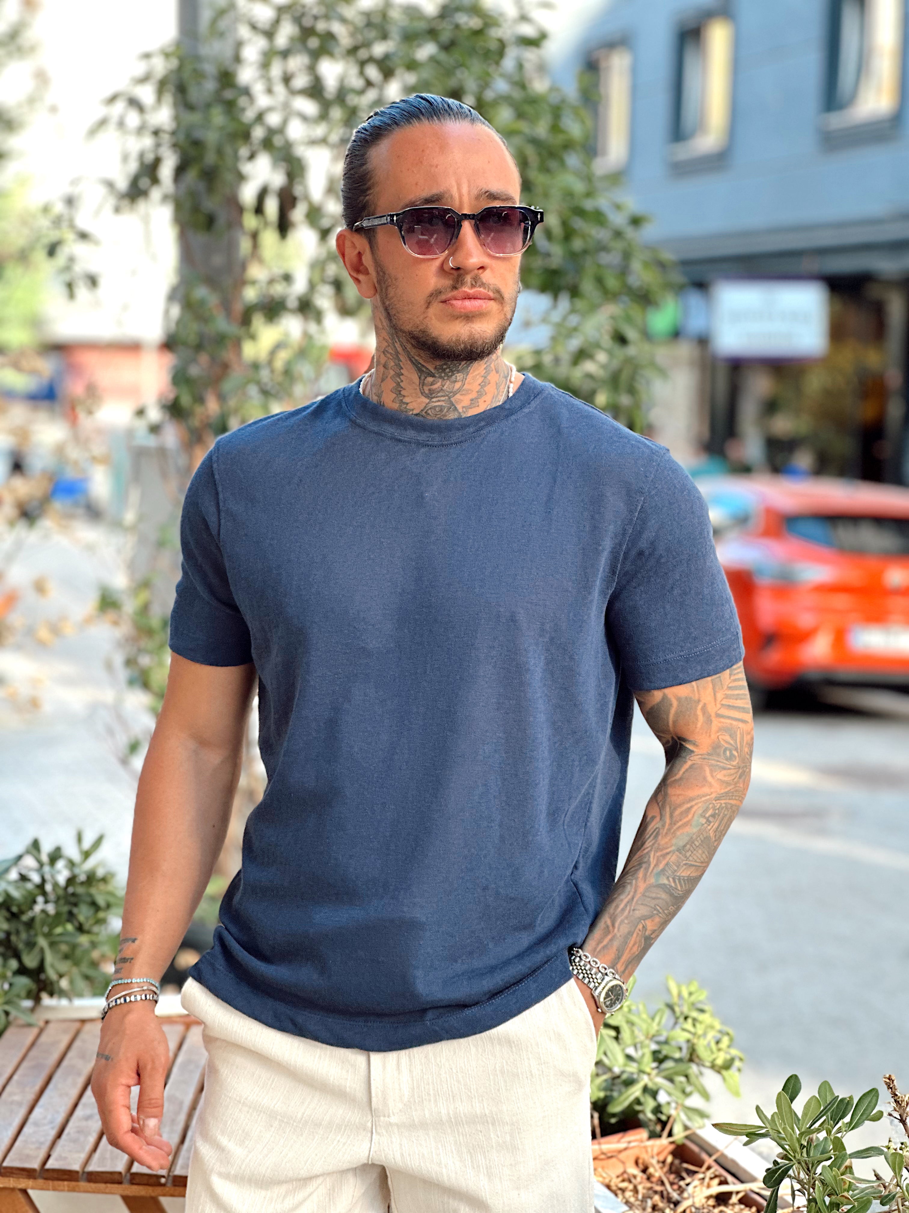 MT3090- Basic Flamlı Kumaş T-Shirt laci