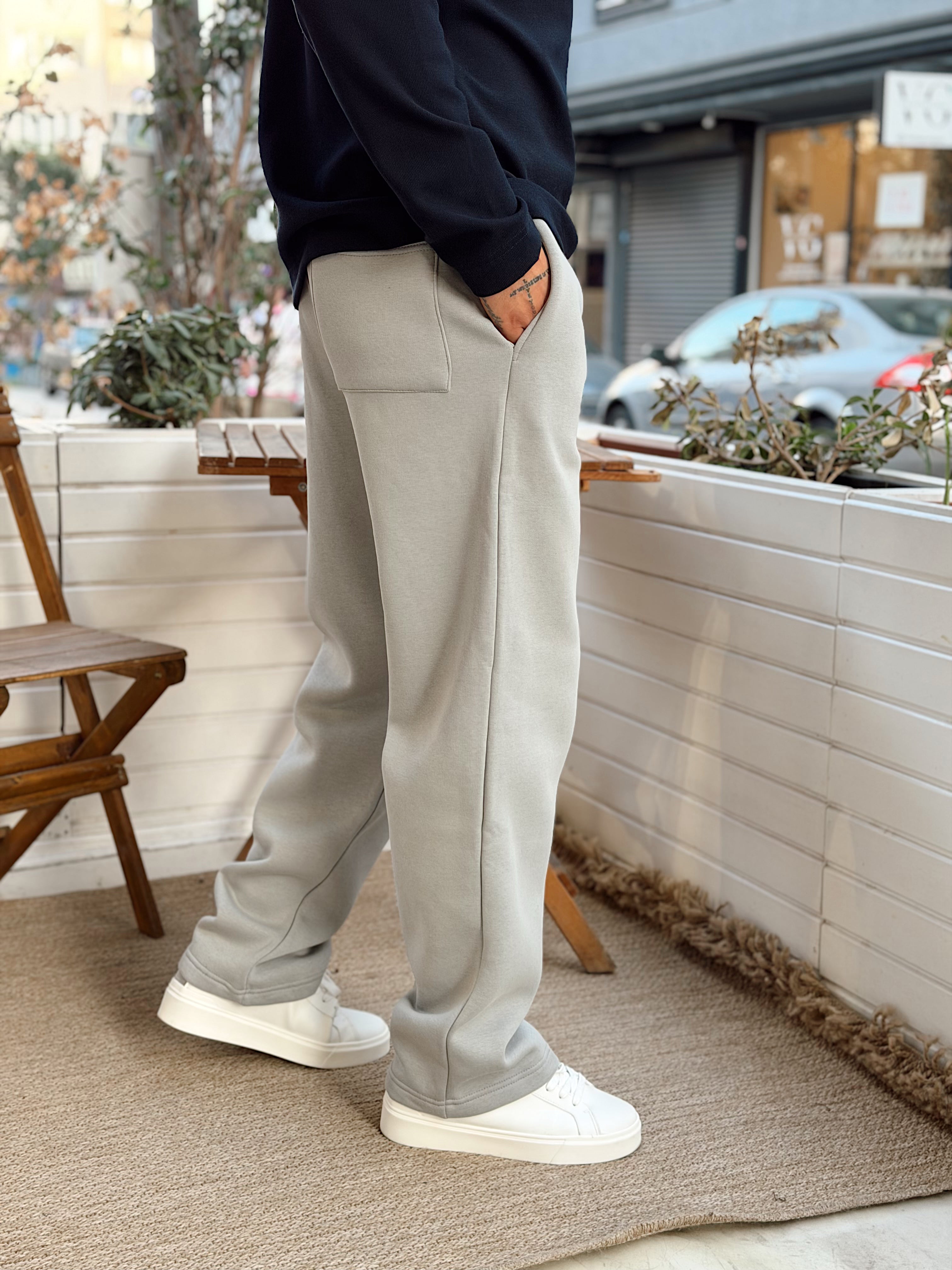 ME4110 - Basic Şardonlu Baggy Eşofman gri