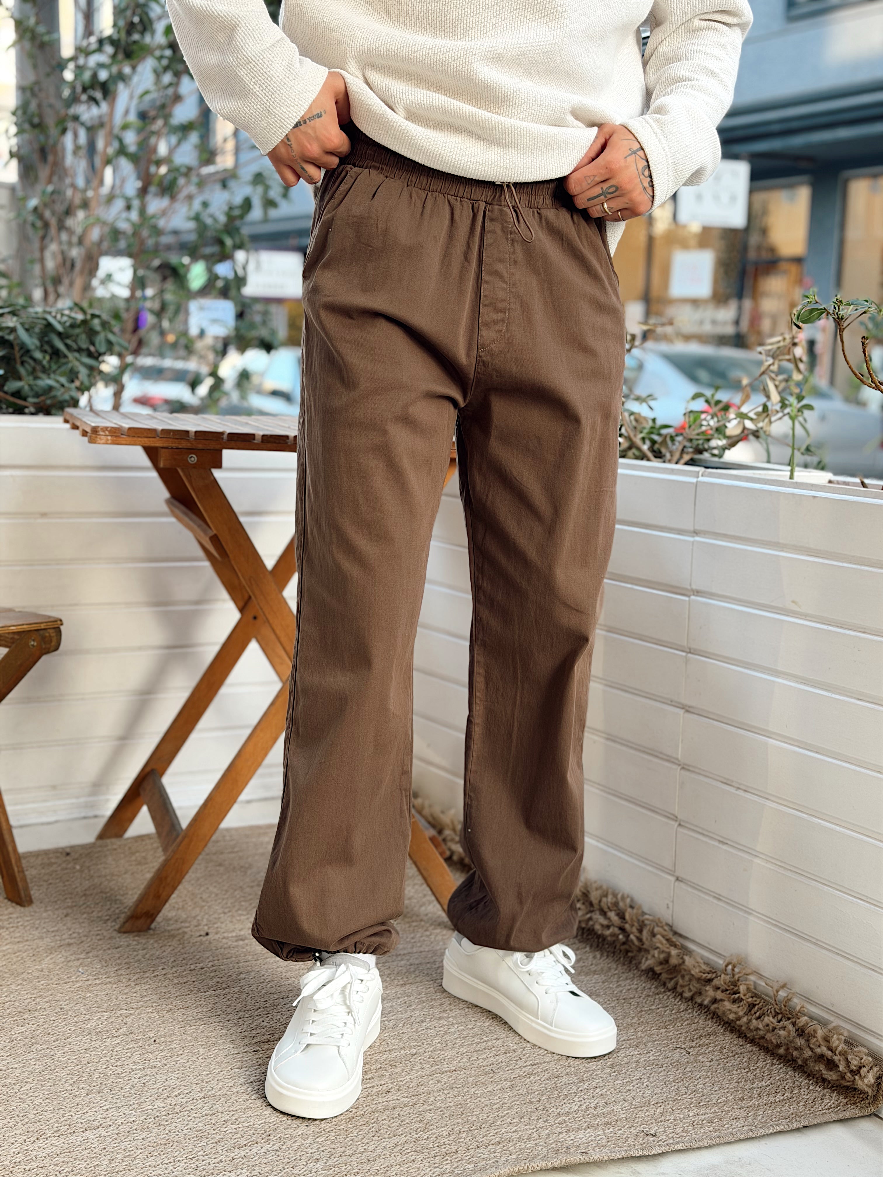 MP4124 - Paçası Ayarlanabilir Gabardin Pantolon kahve 5078