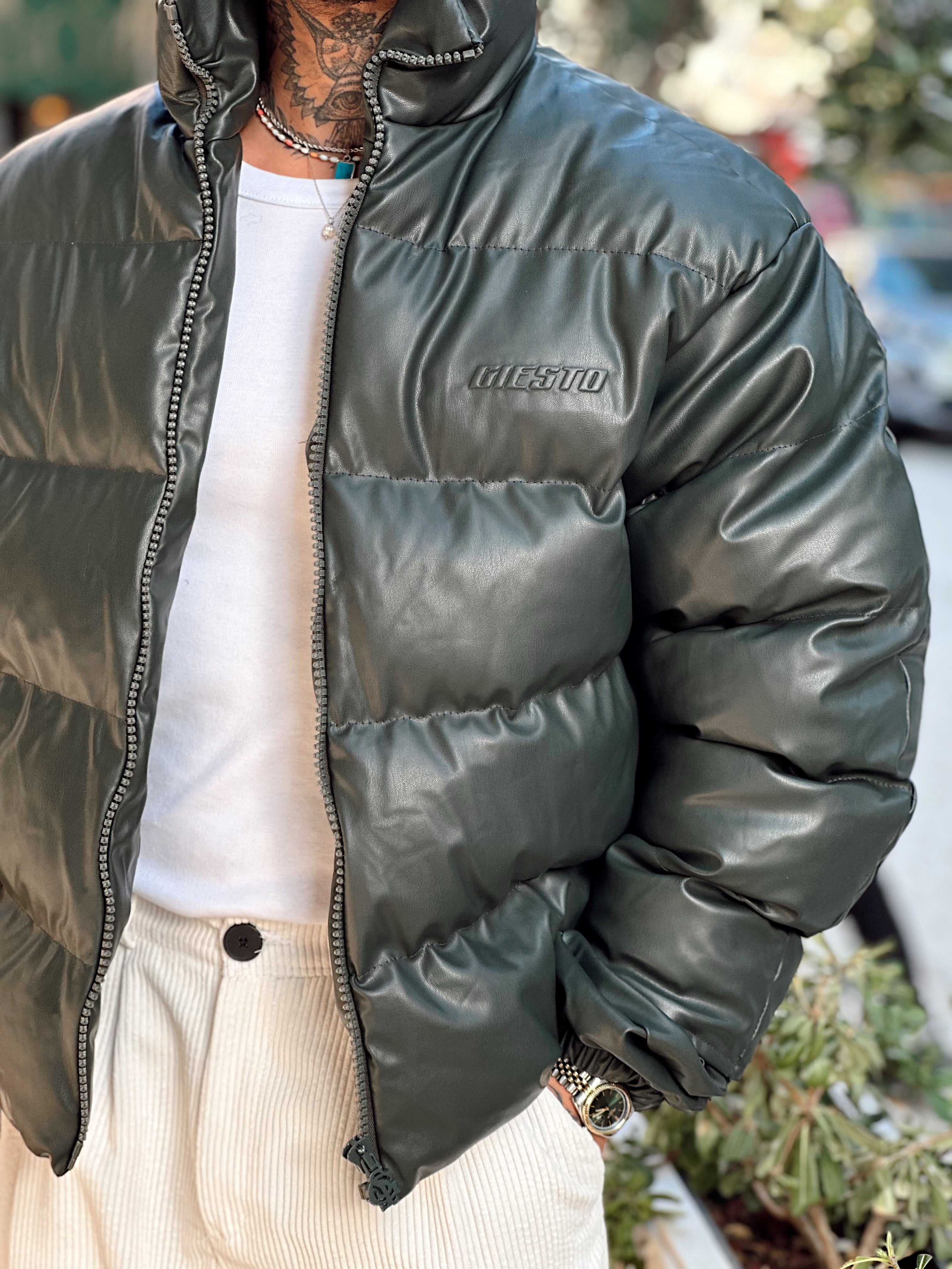 MM4086 - Giesto Oversize Deri Mont yeşil