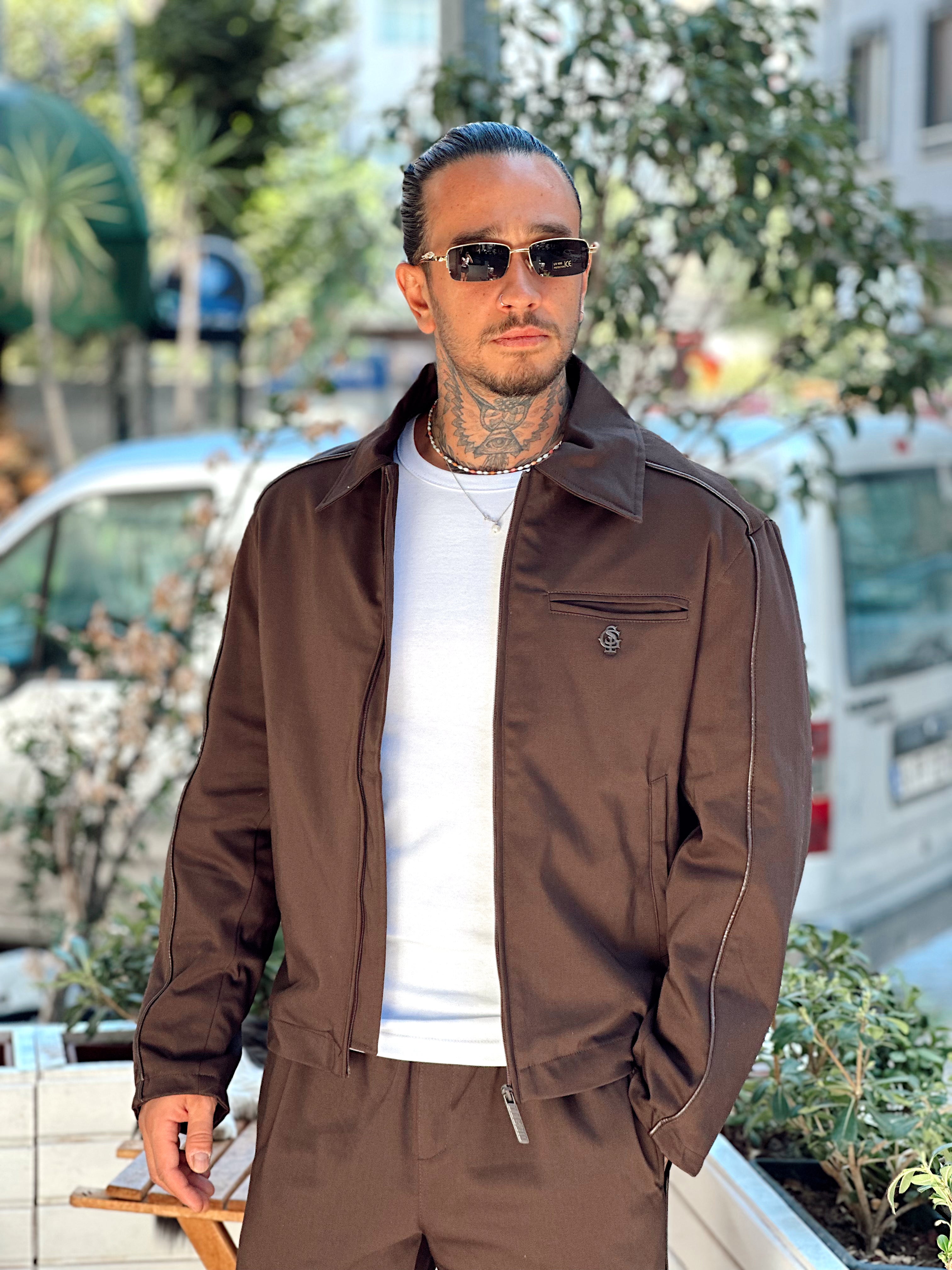 MT4011 - Biyeli Pamuk Ceket Pantolon Takım kahve