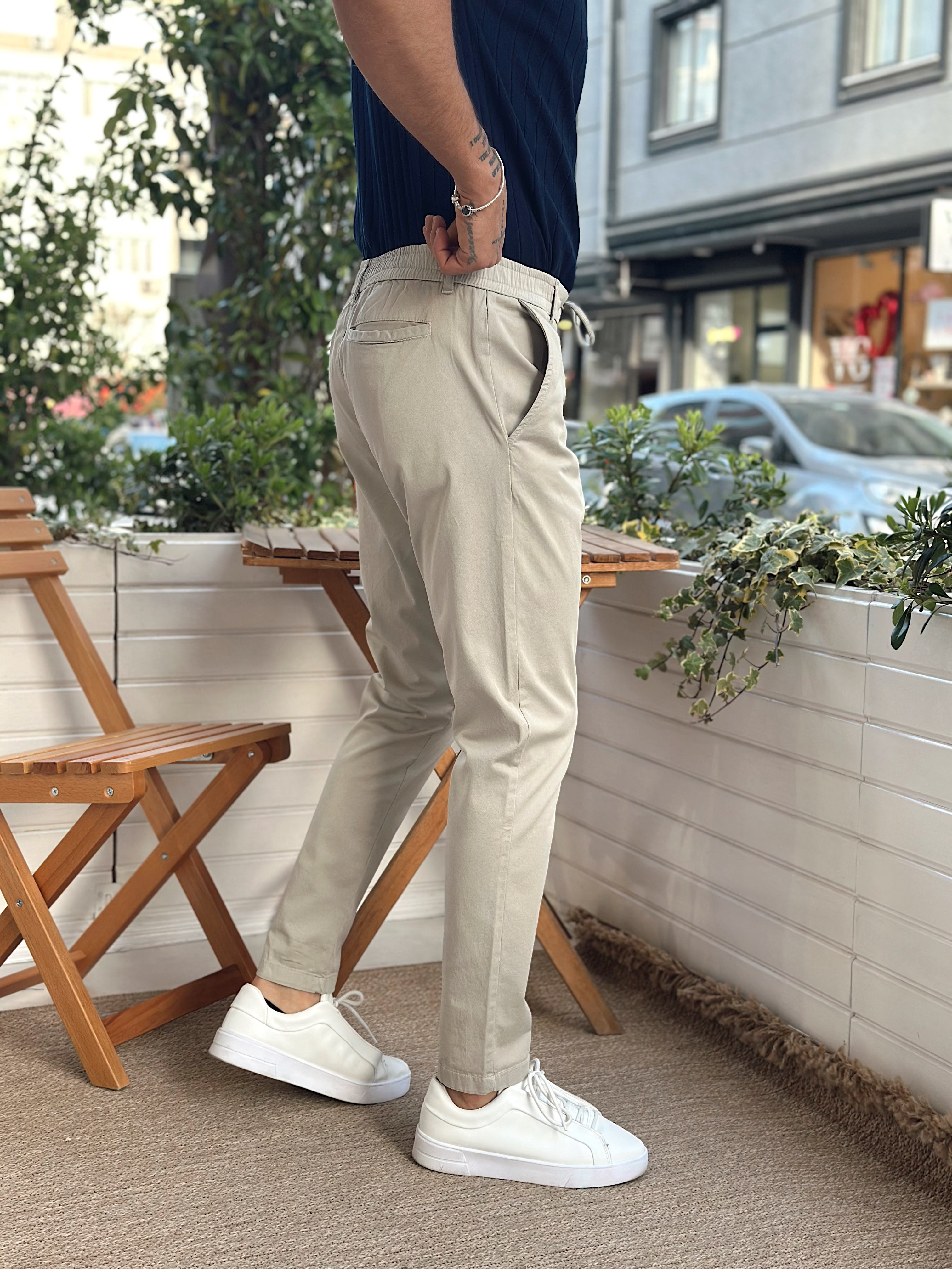 MP2836 - İtalyan Kesim Gabardin Pantolon koyu krem