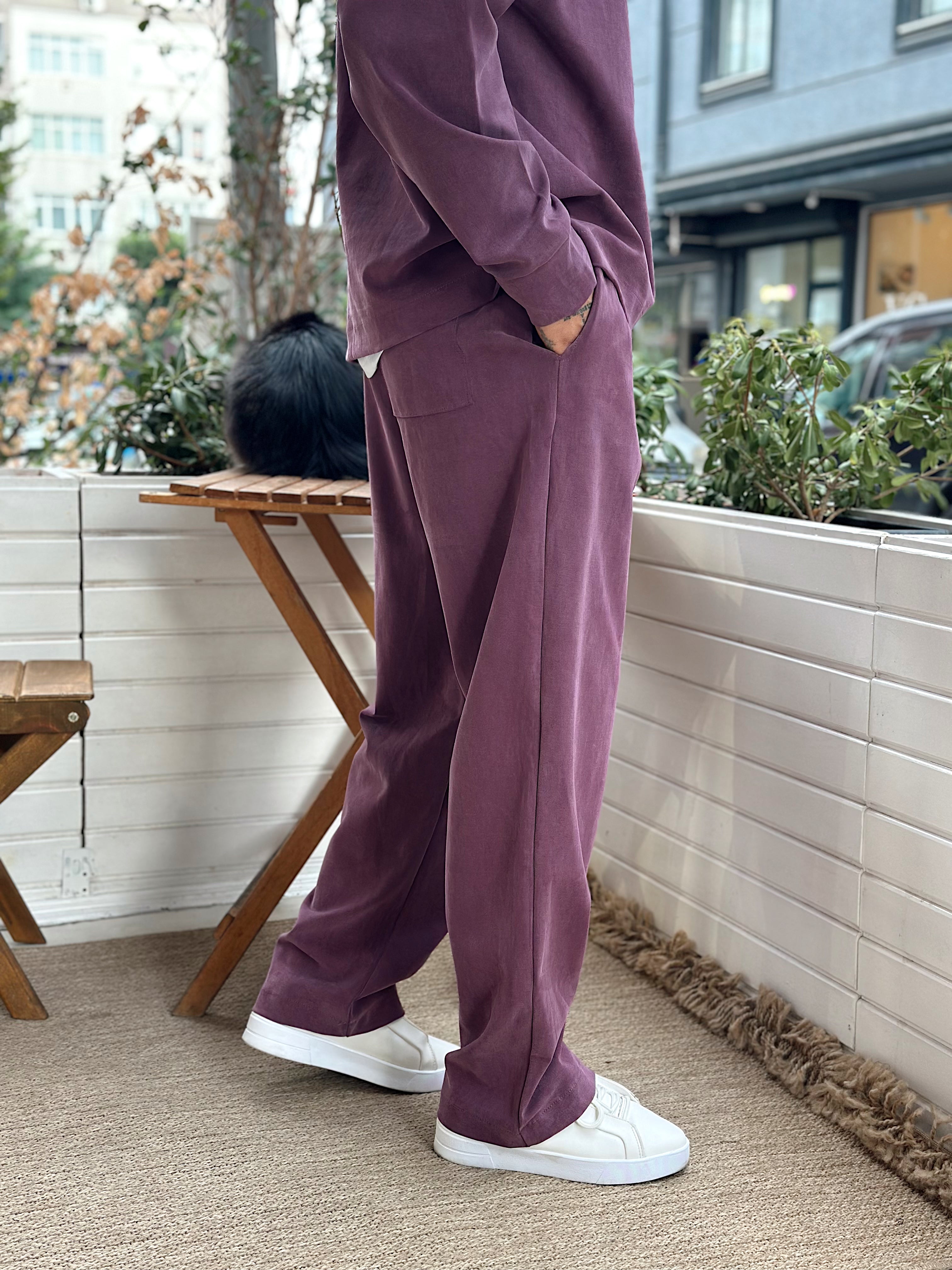 MT4066 - Modal Kumaş Sweatshirt Pantolon Takım bordo