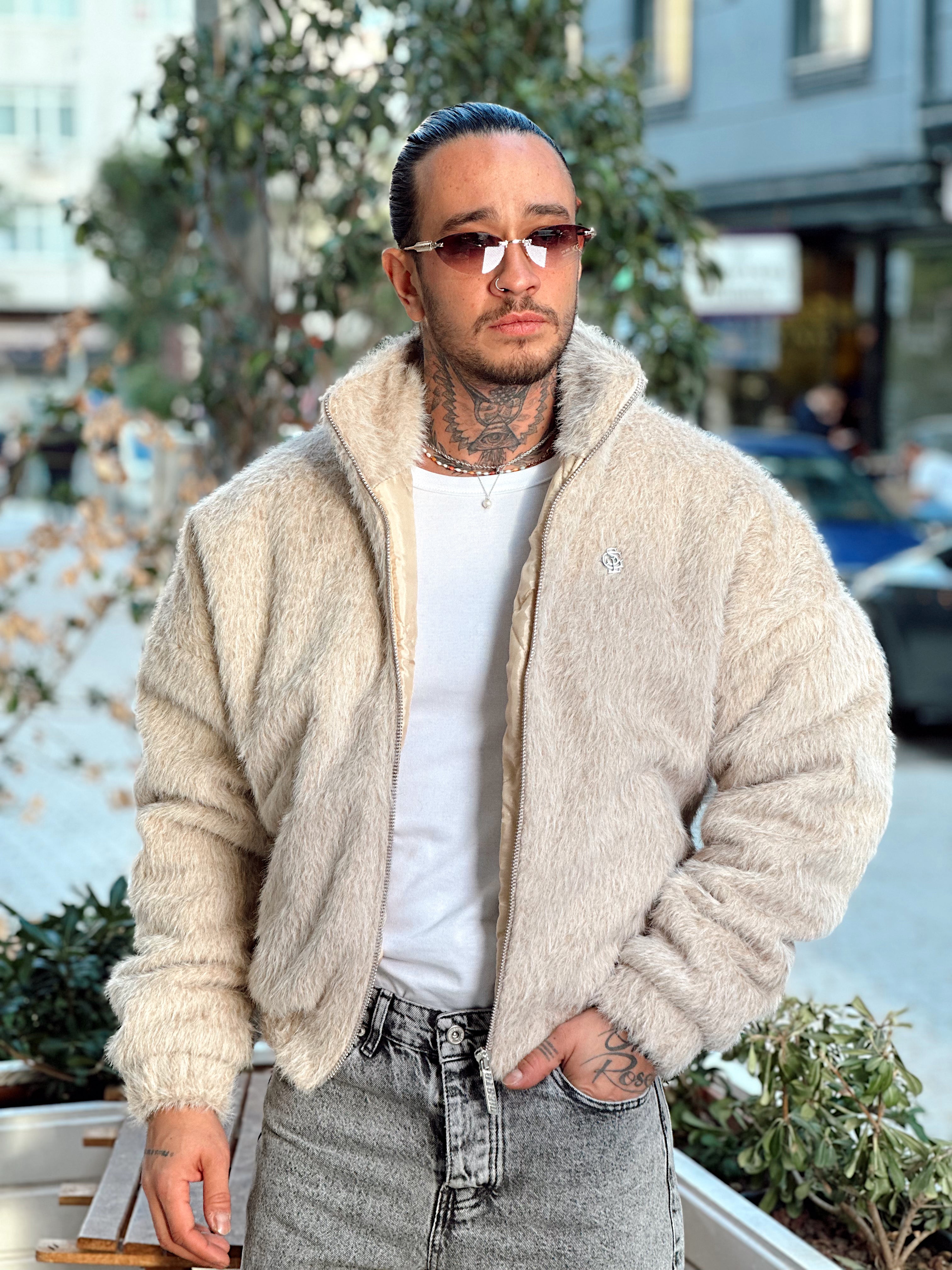 MM4019 - Giesto Oversize Kürk Mont Krem