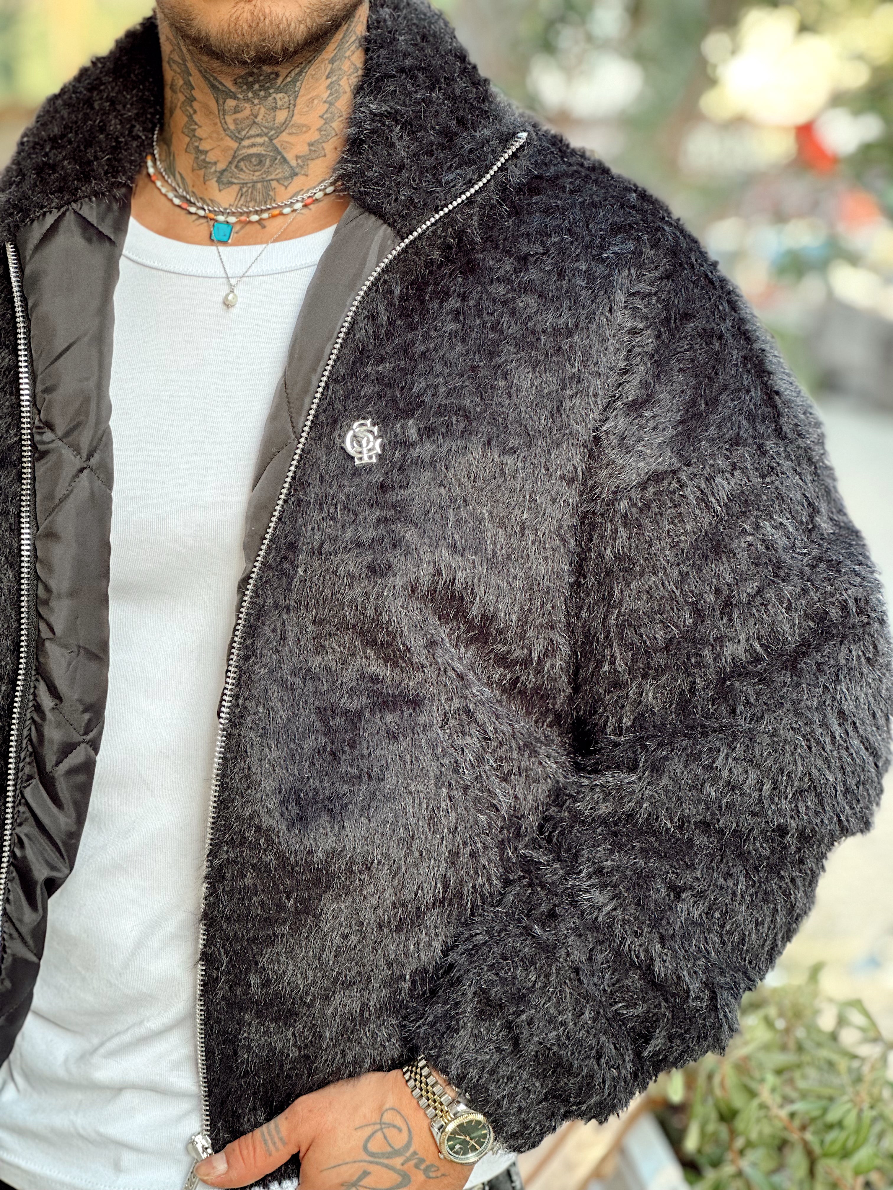 MM4019 - Giesto Oversize Kürk Mont Siyah