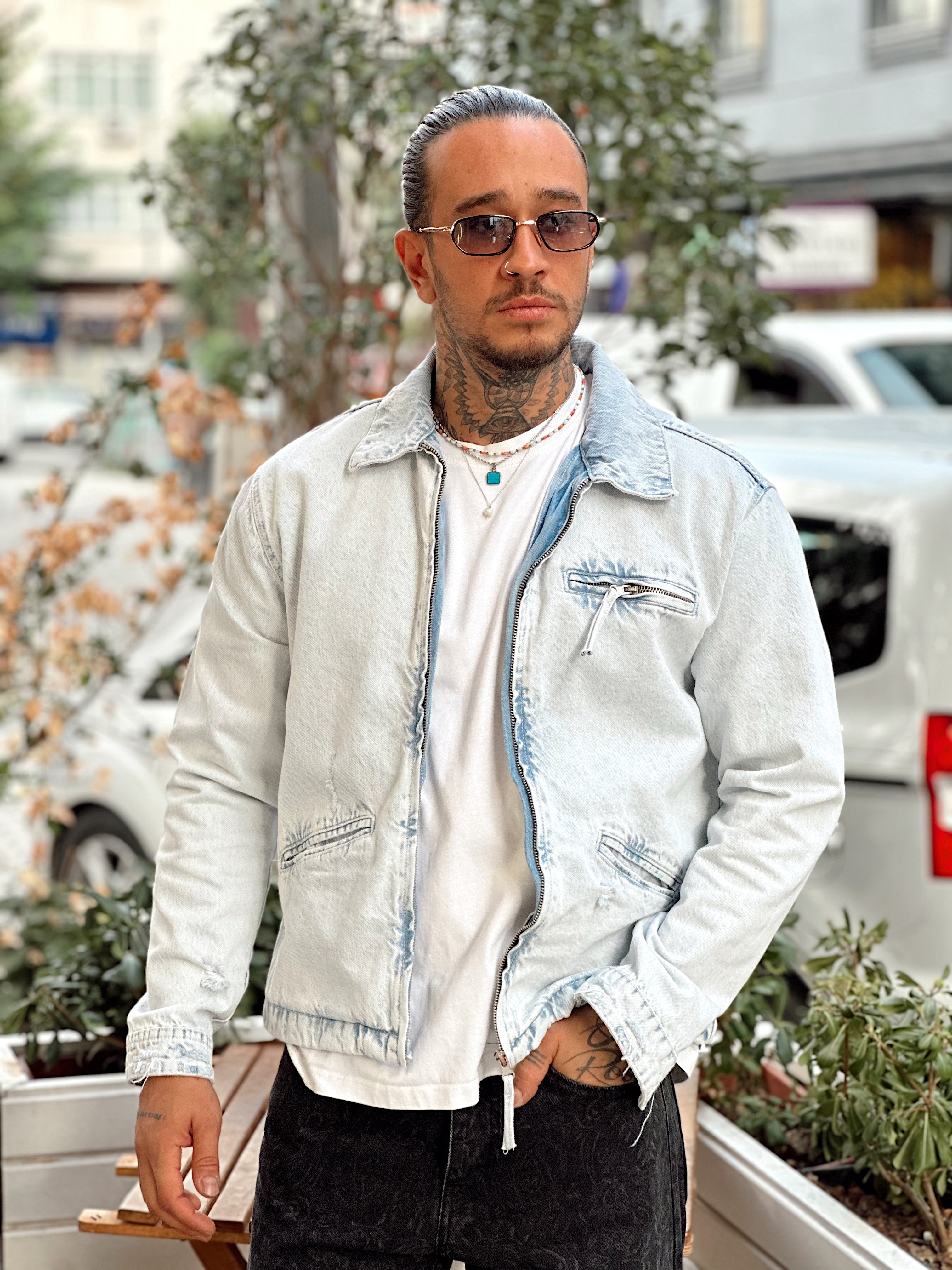MC4065 - Regular Kalıp Yıkamalı Kot Ceket mavi