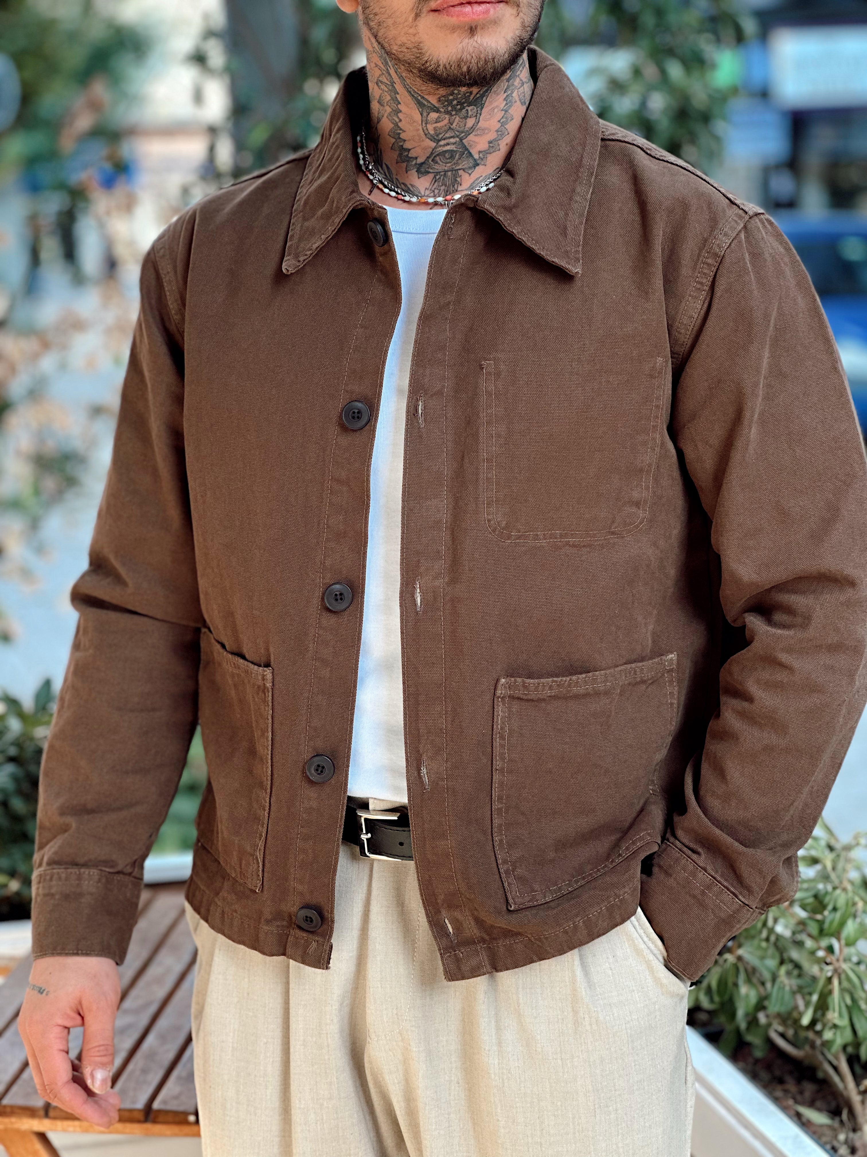 MC4076 - Cep Detaylı Basic Gabardin Ceket kahve
