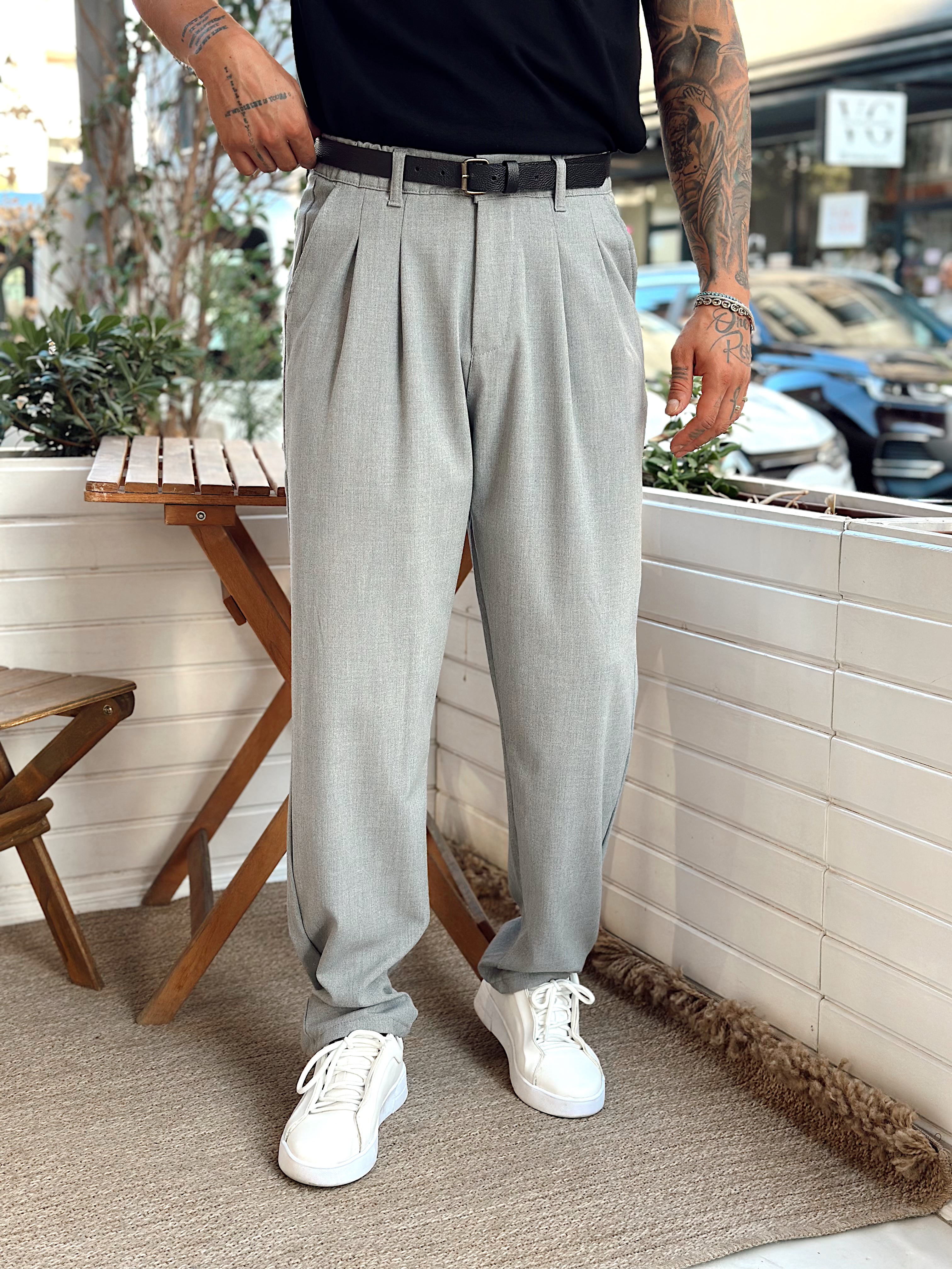 MP3218 - Pileli Baggy Kumaş Pantolon antrasit