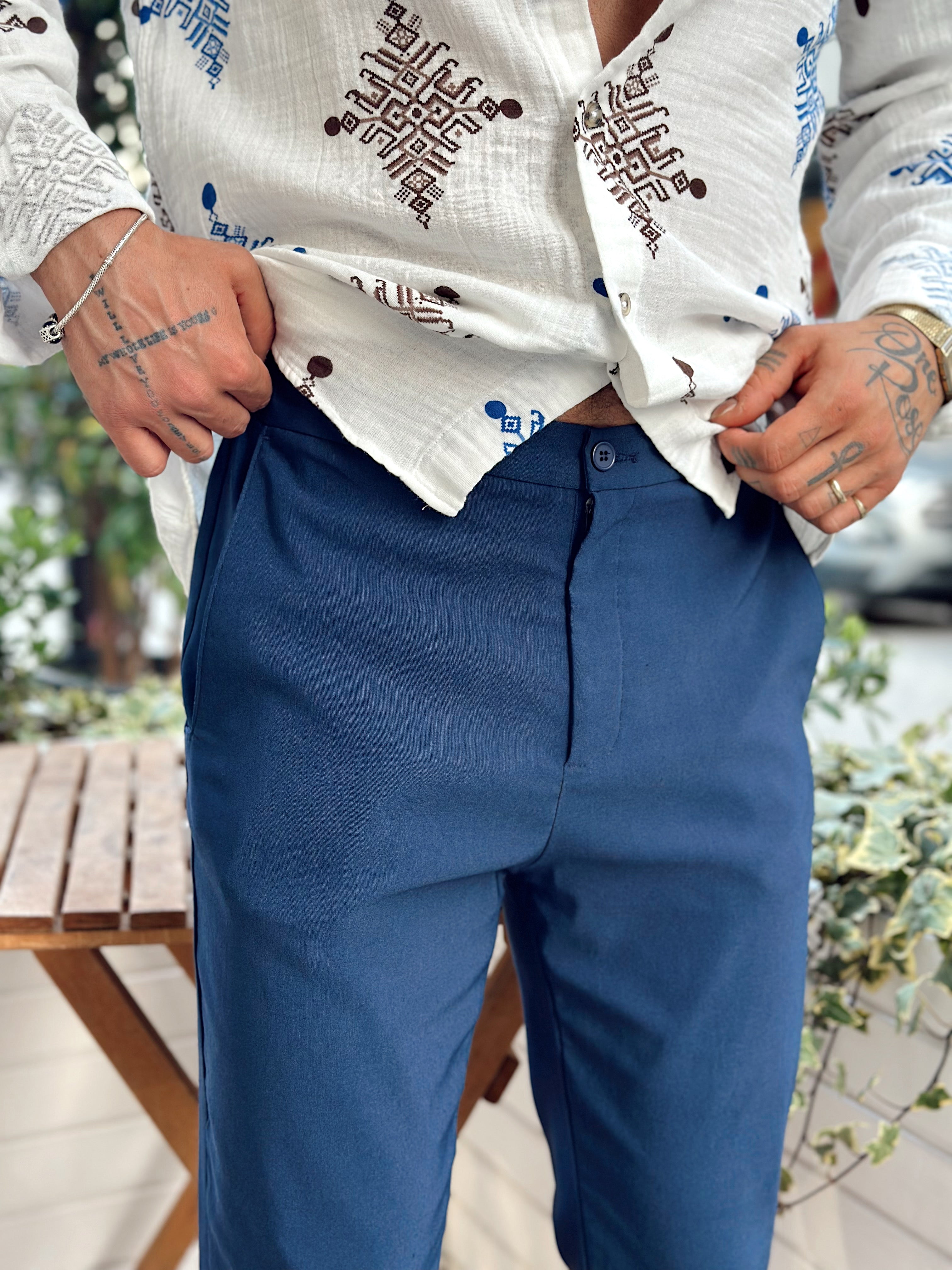 MP2835 - Basic Tek Düğmeli Jogger Pantolon laci