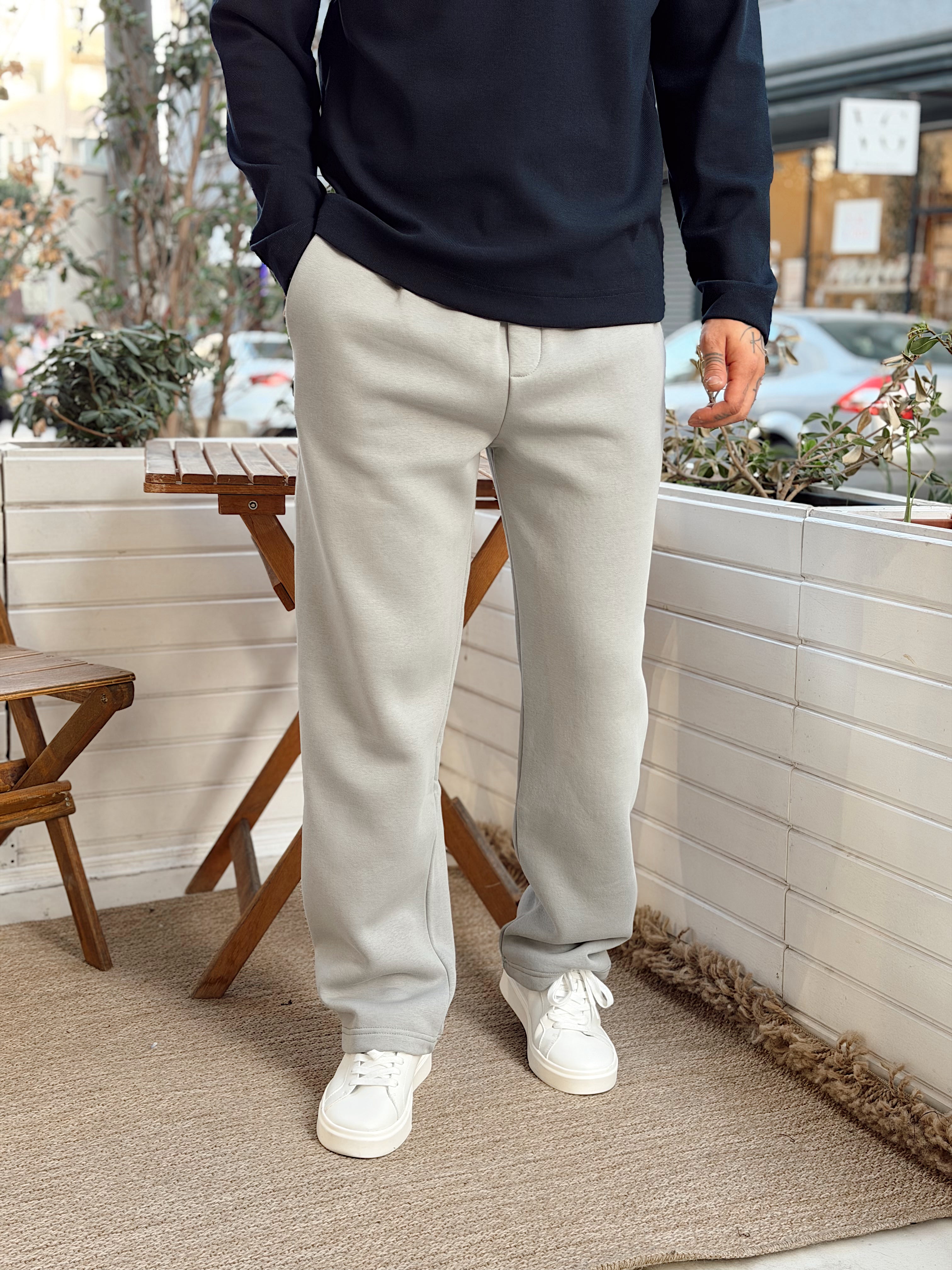 ME4110 - Basic Şardonlu Baggy Eşofman gri