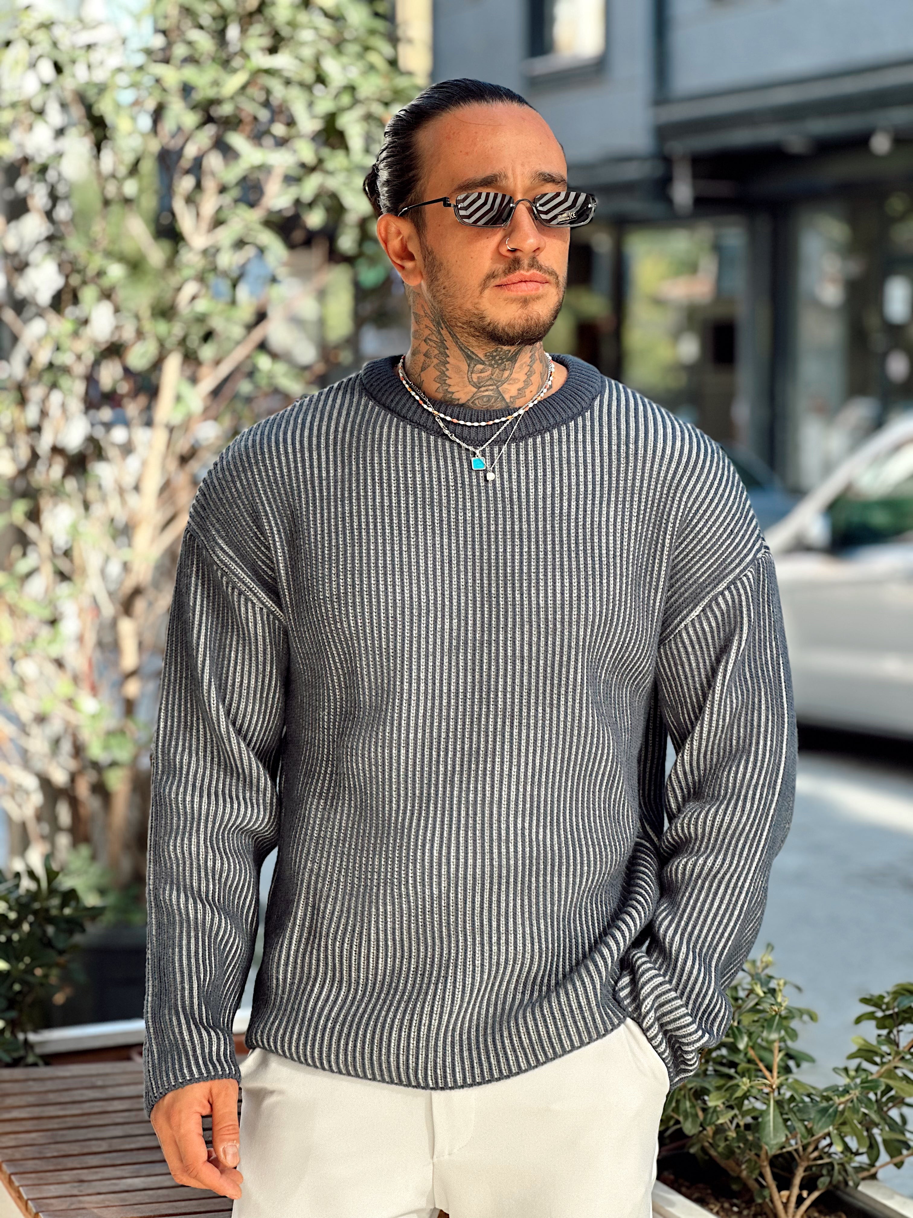 MS4039 - Giesto Fitilli Çift Renk Sweatshirt laci