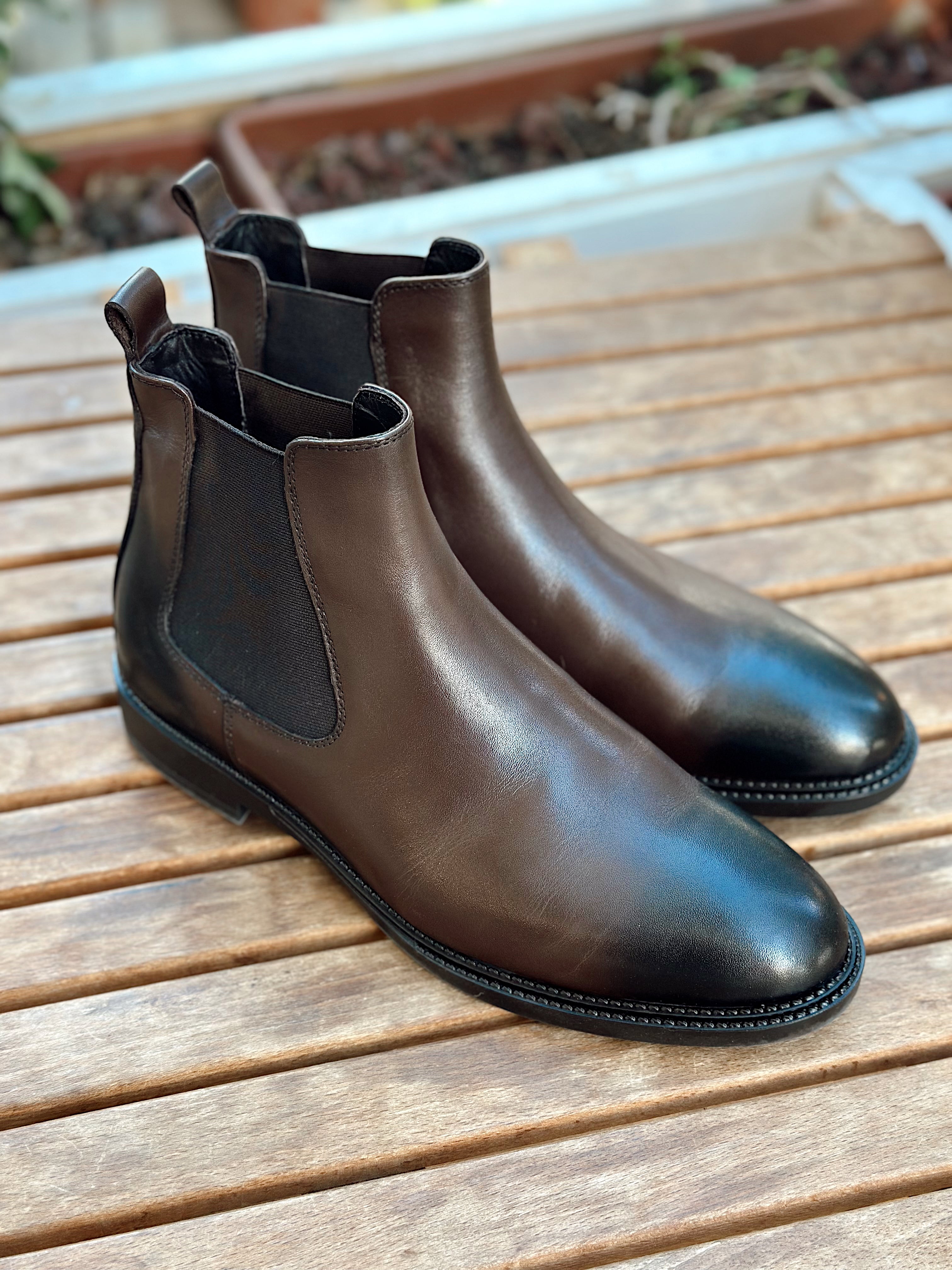 MA4036 - %100 Deri Chelsea Model Bot Kahve