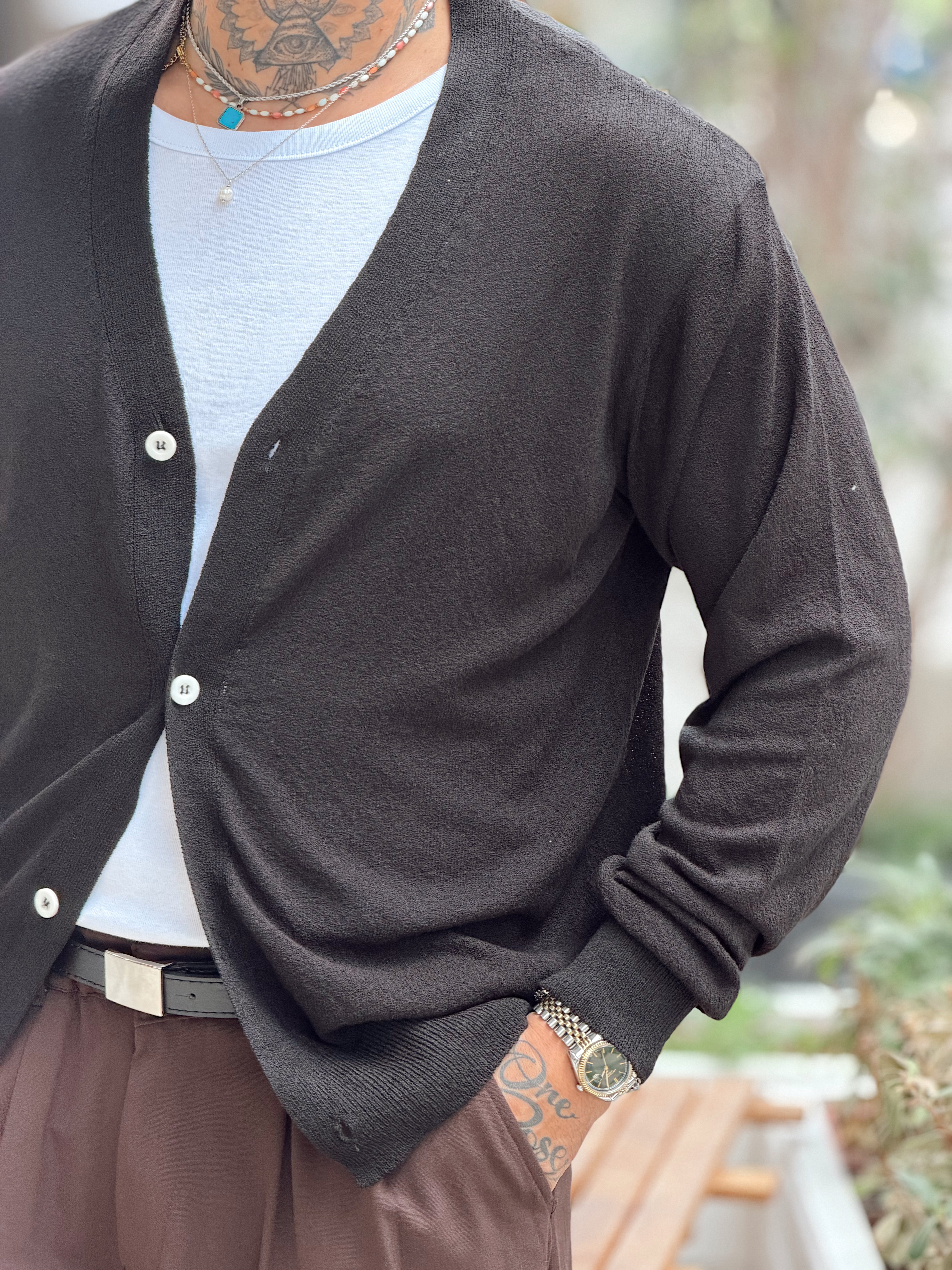 MS4108 - Mevsimlik İnce Hırka siyah