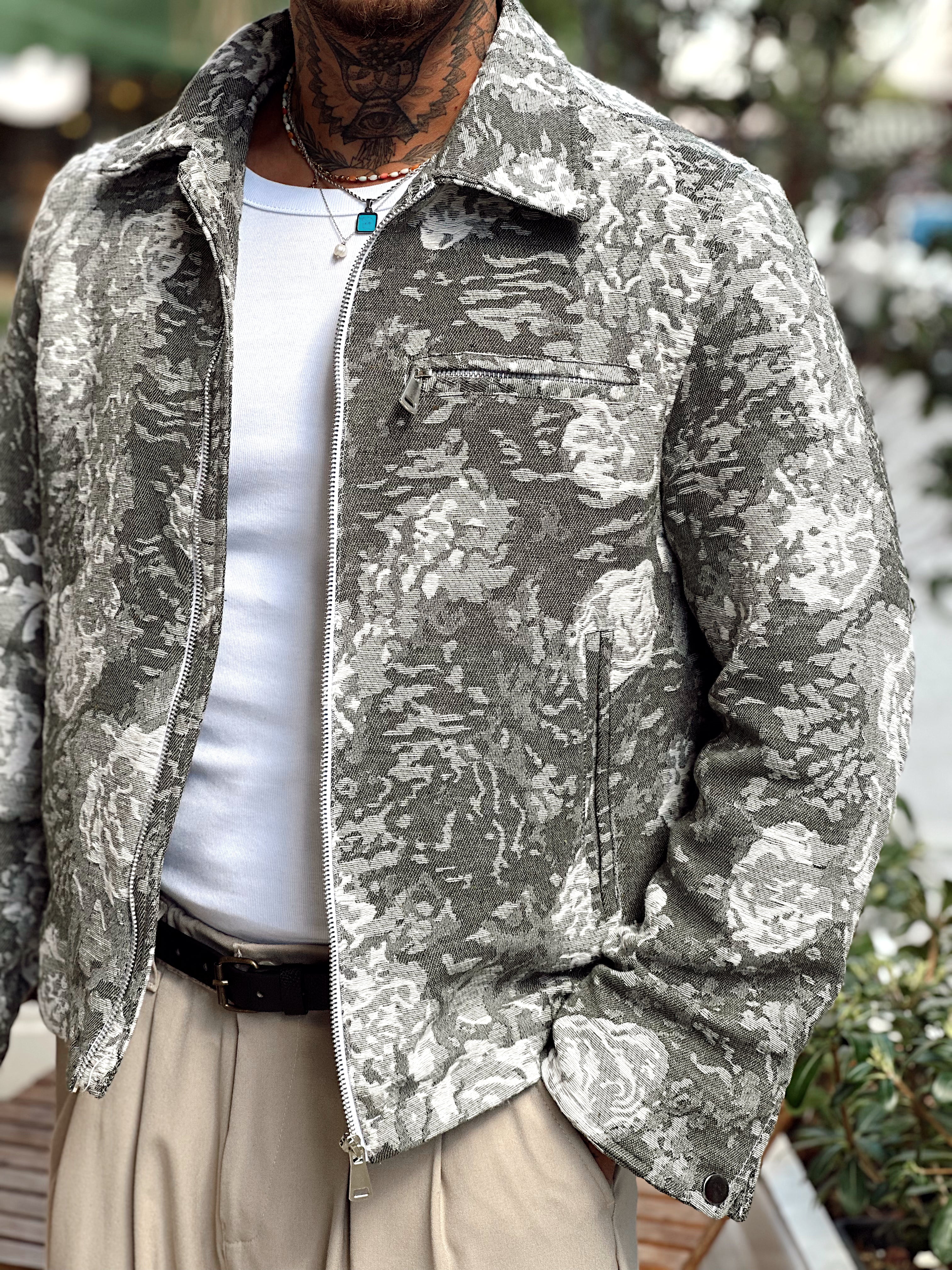 MC4027 - Çift Renk Tek Cepli Ceket Yeşil