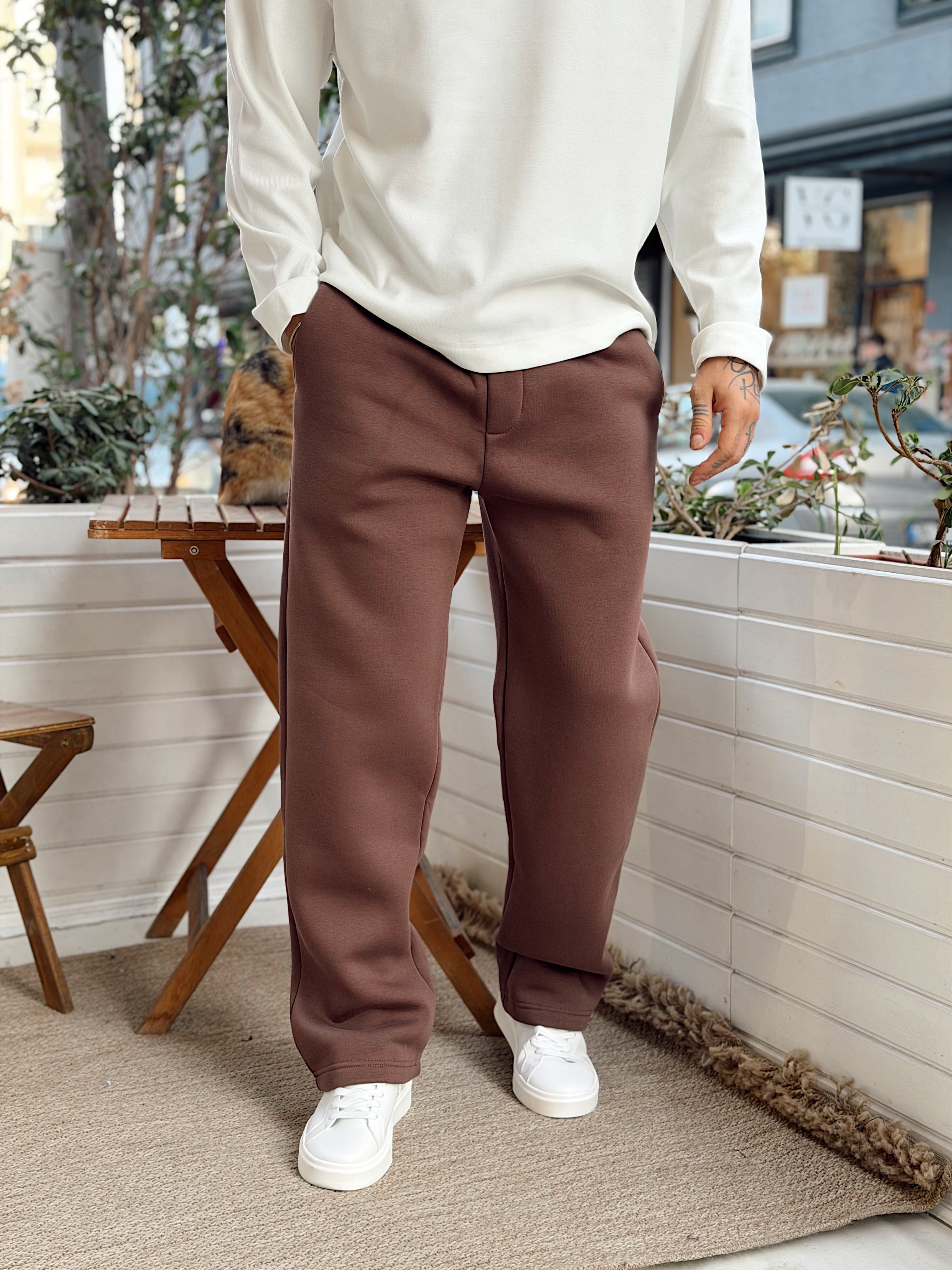 ME4110 - Basic Şardonlu Baggy Eşofman kahve