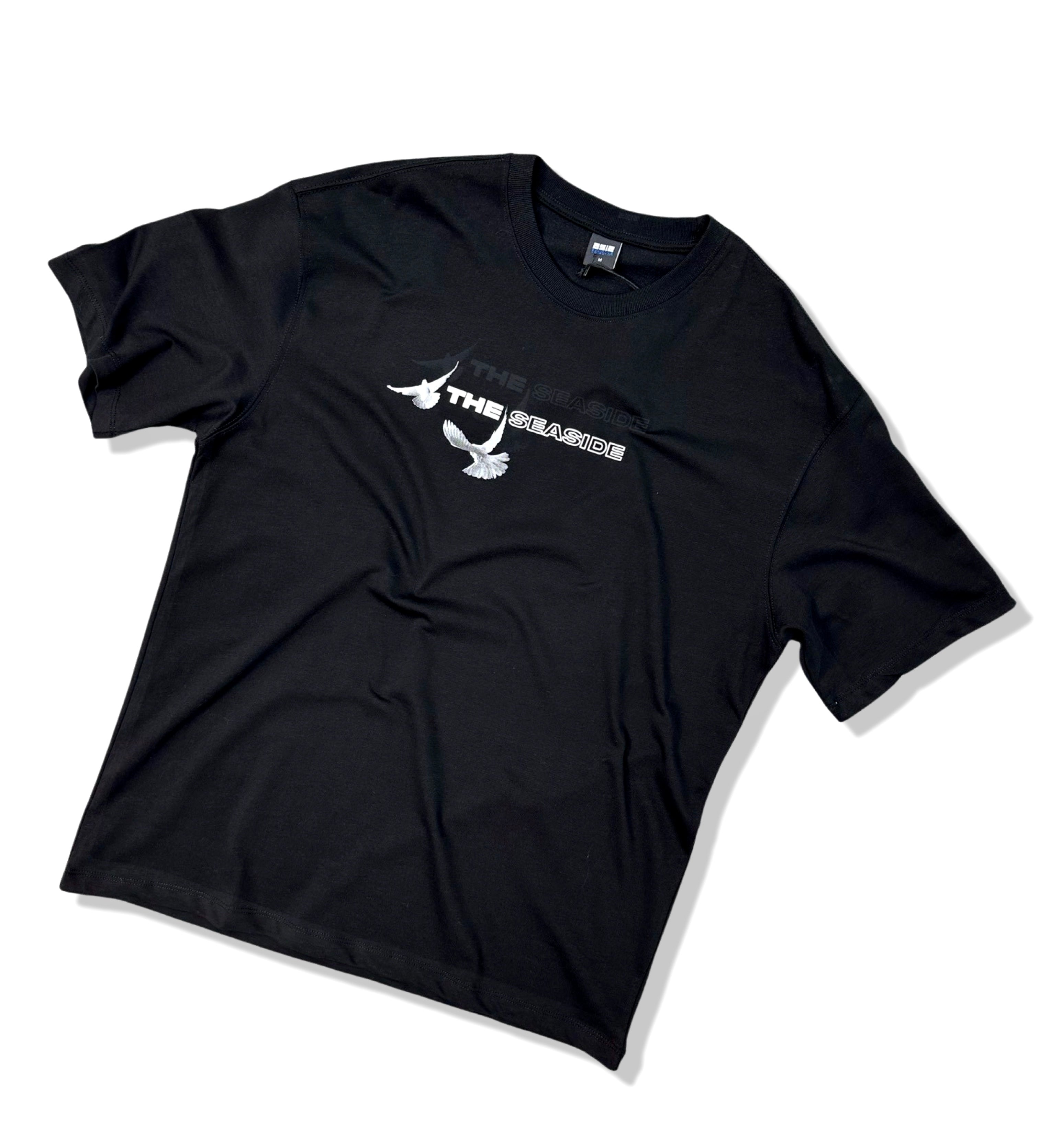 MT1819 - Sırt Güvercin Palmiye Baskılı Oversize T-Shirt