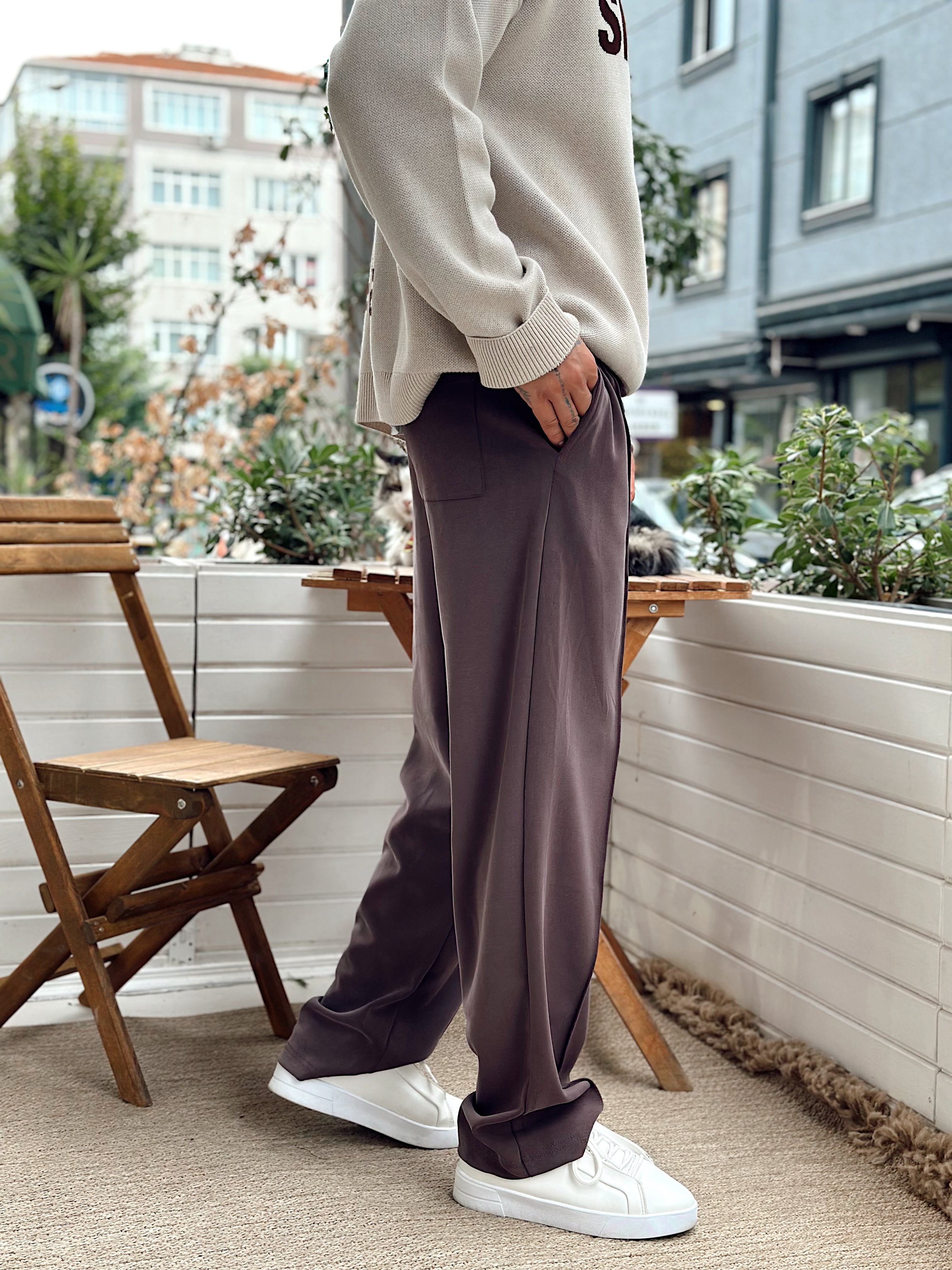 MP4025 - Modal Kumaş Baggy Pantolon kahve