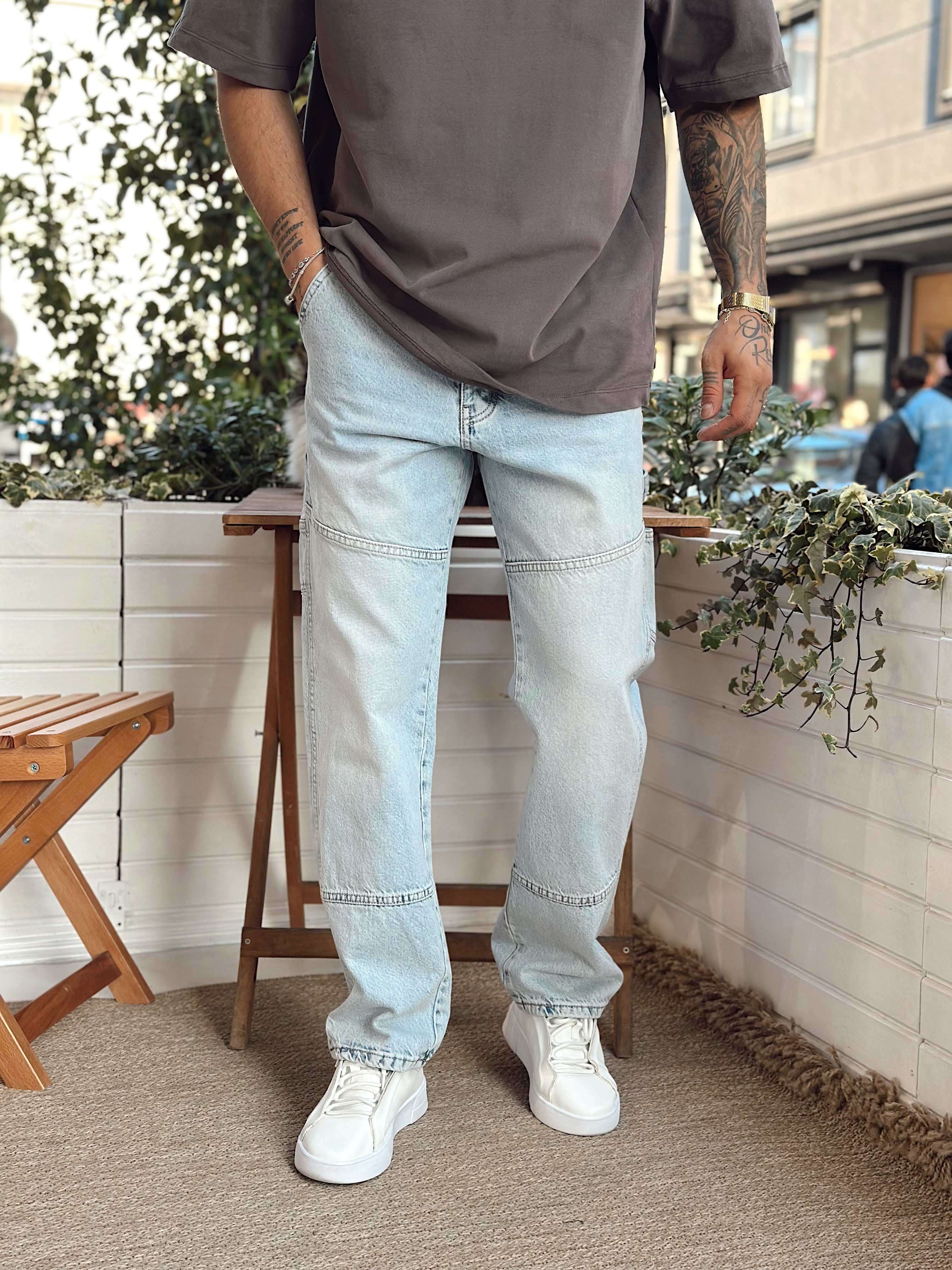 MP2732 - Pens Detaylı Baggy Pantolon Mavi