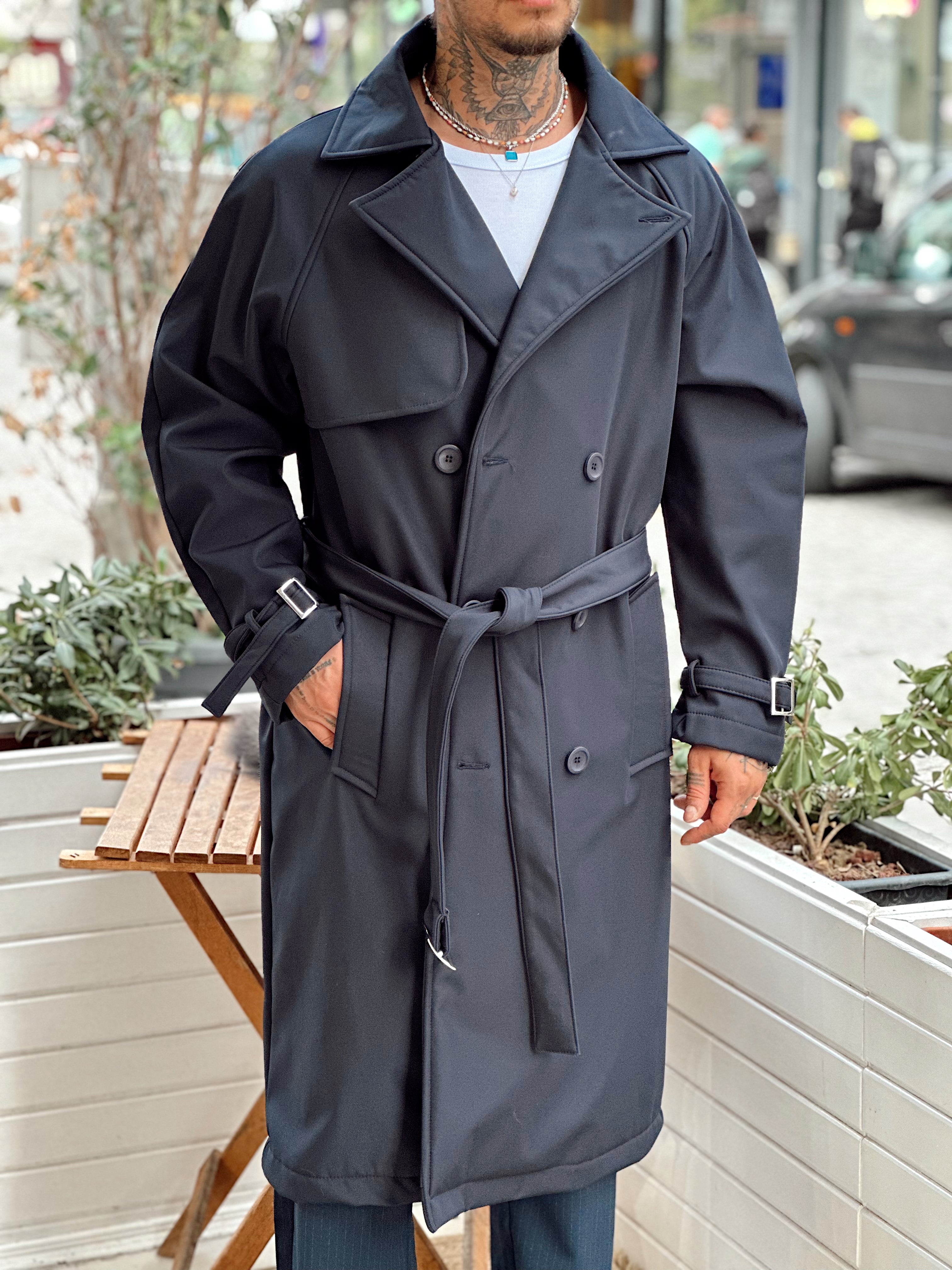 MM4068 - Giesto Oversize Kemerli Trench Coat Laci