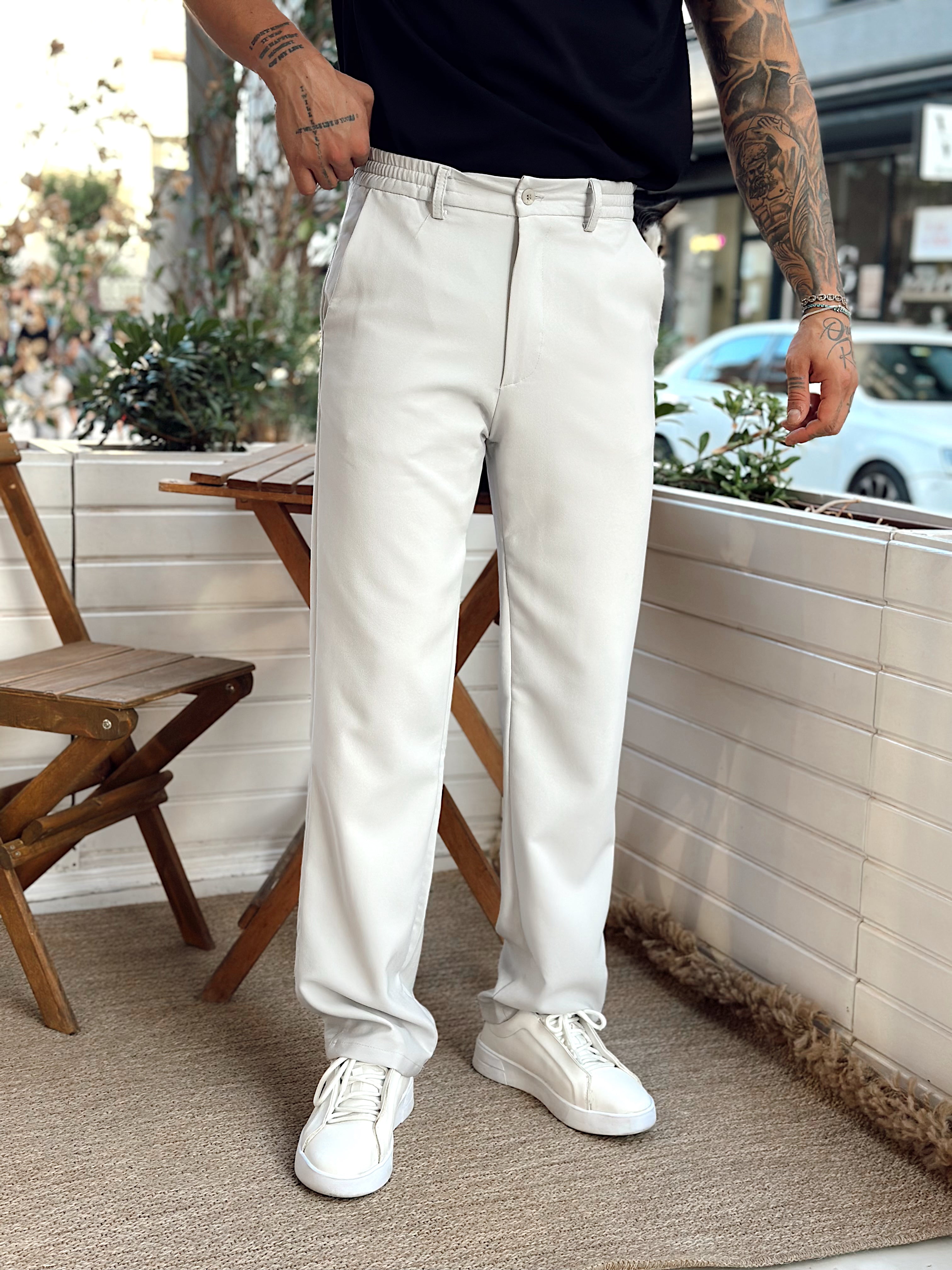 MP3237 -Baggy Basic Tek Düğmeli Jogger Pantolon gri