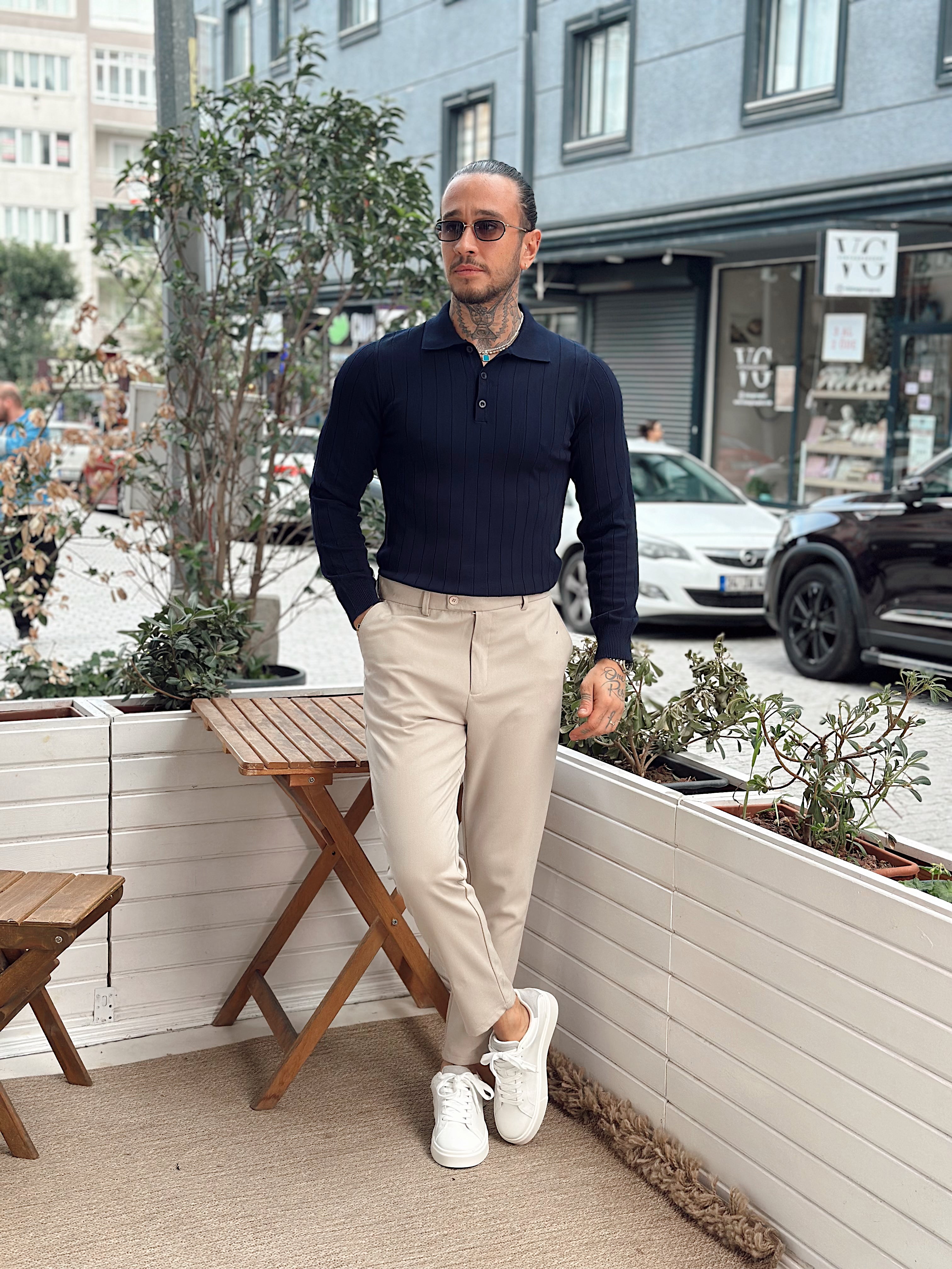 MS4087 - Yakası Düğmeli Fitilli Basic Sweatshirt laci