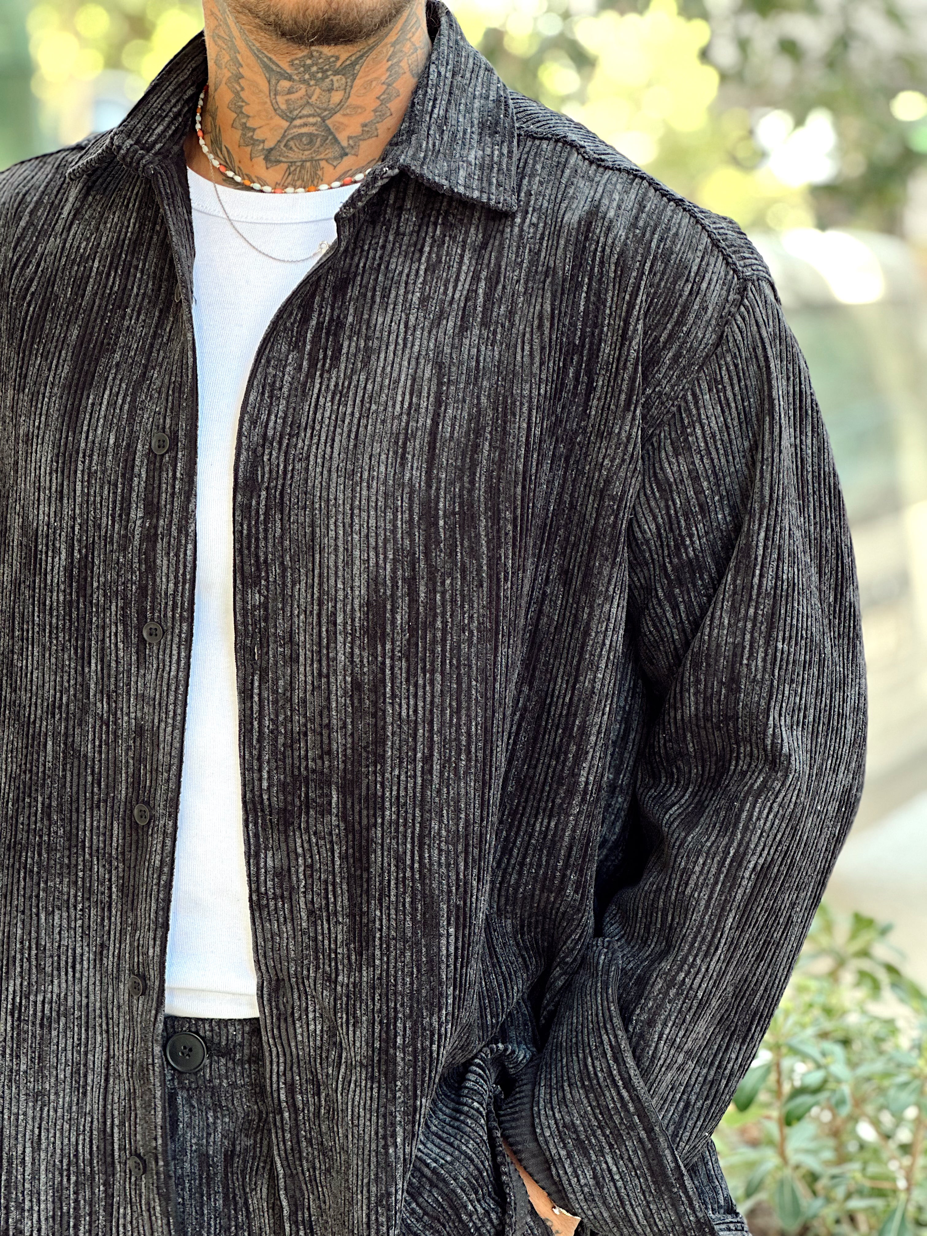 MT4010 - Efektli Oversize Kadife Alt-Üst Takım siyah