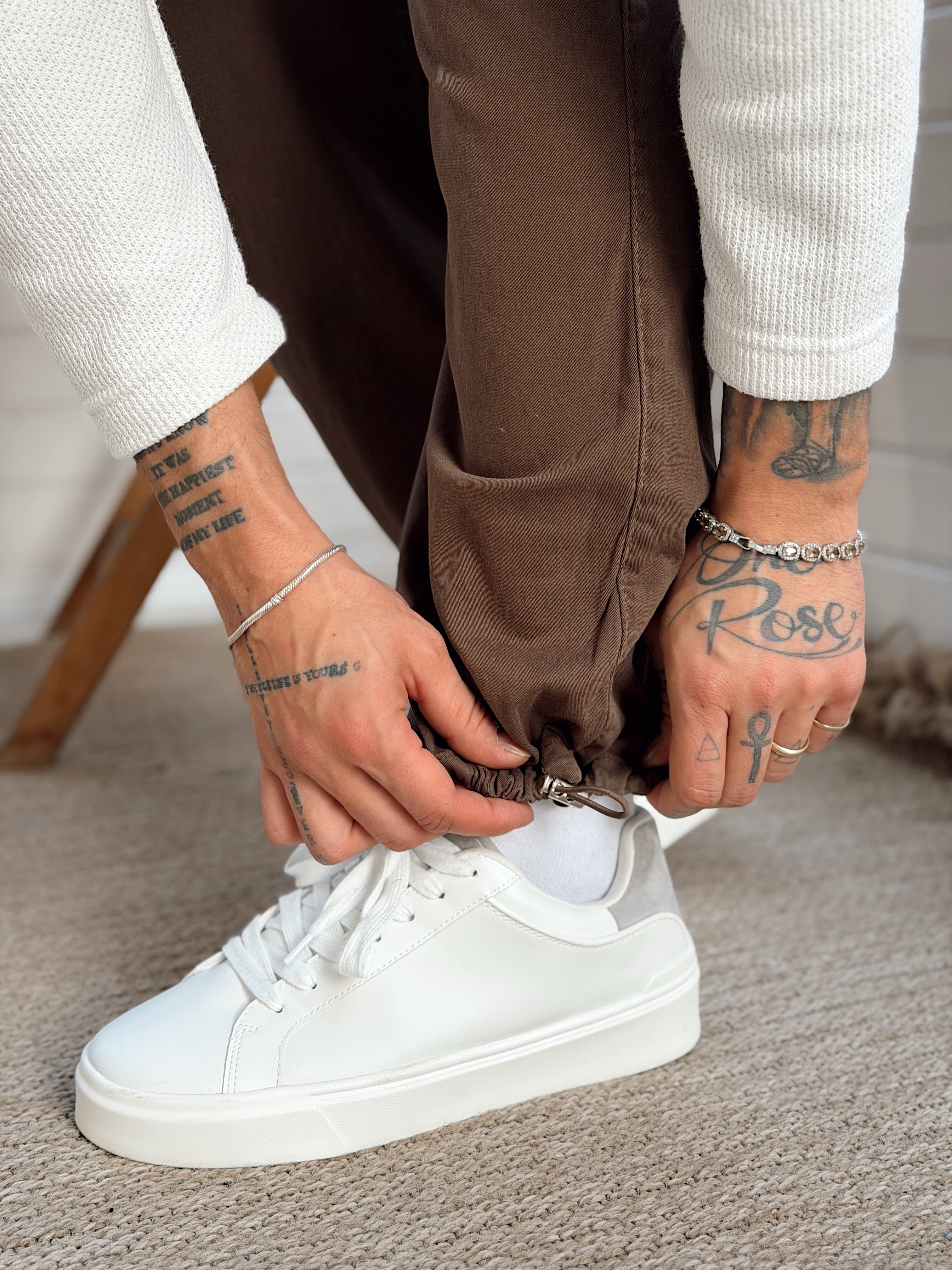 MP4124 - Paçası Ayarlanabilir Gabardin Pantolon kahve 5078