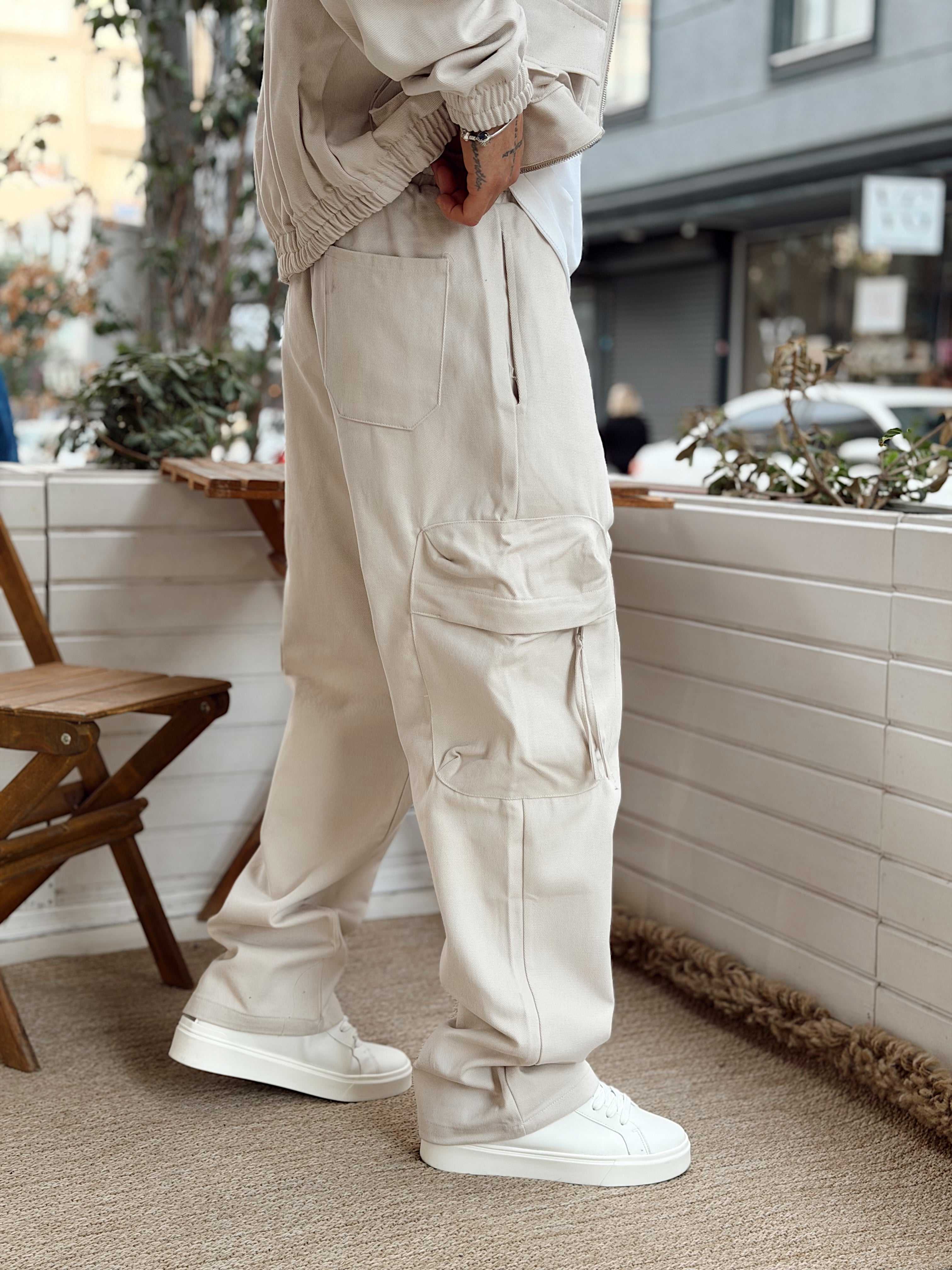 MT4118 - Gabardin Kumaş Ceket Pantolon Takım Krem