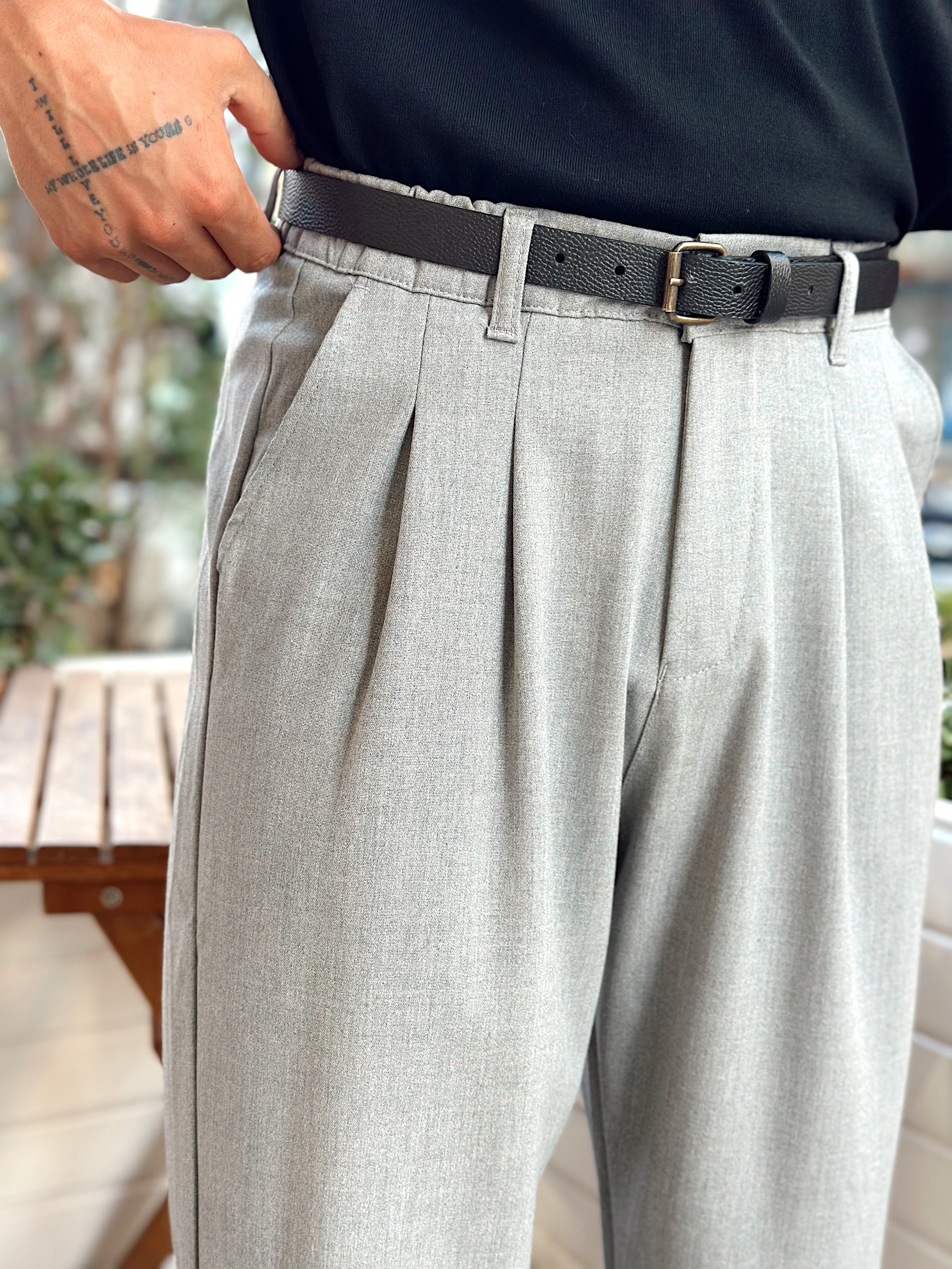 MP3218 - Pileli Baggy Kumaş Pantolon antrasit