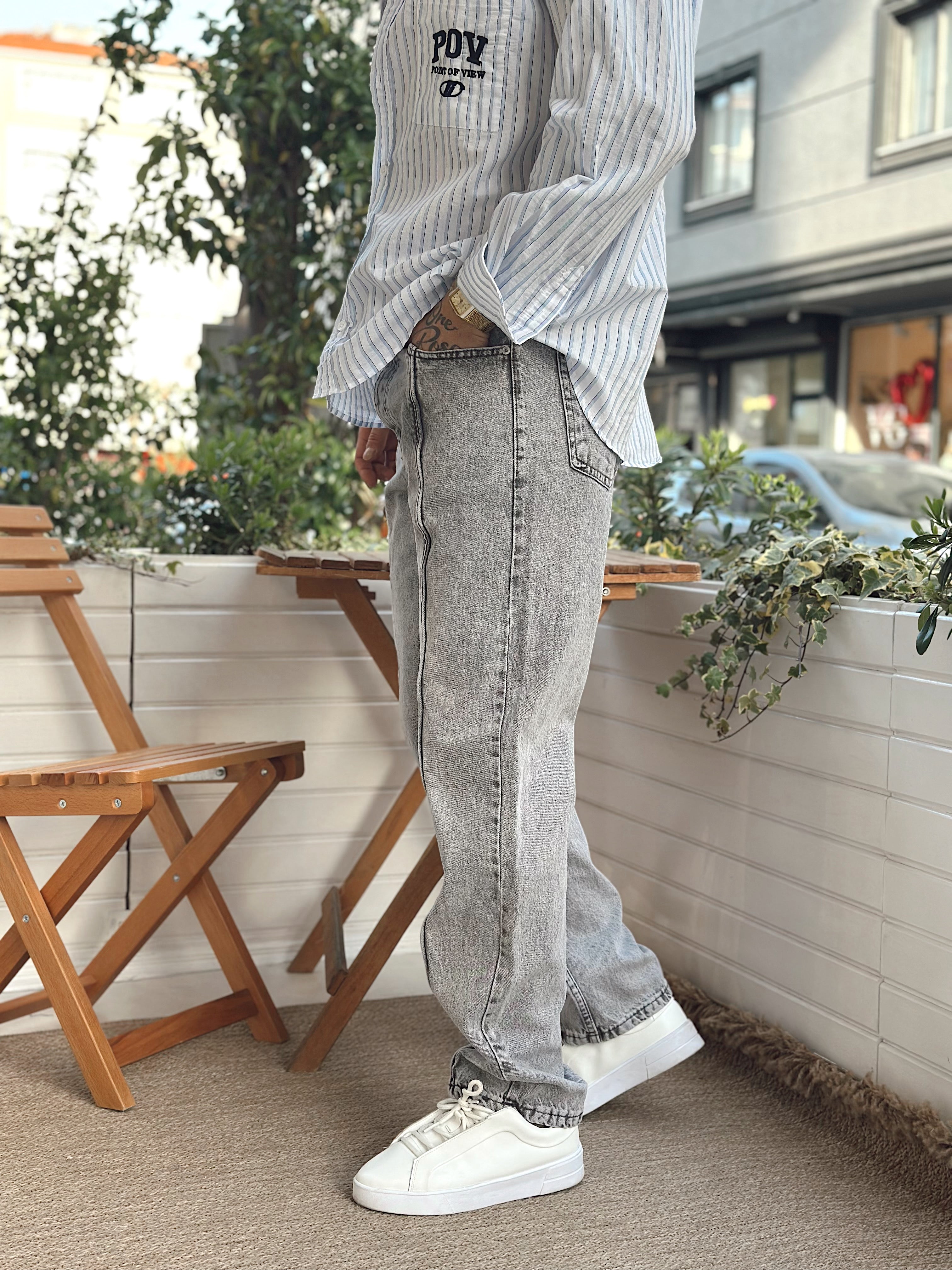 MP2837 - Regular Kalıp Kot Pantolon gri