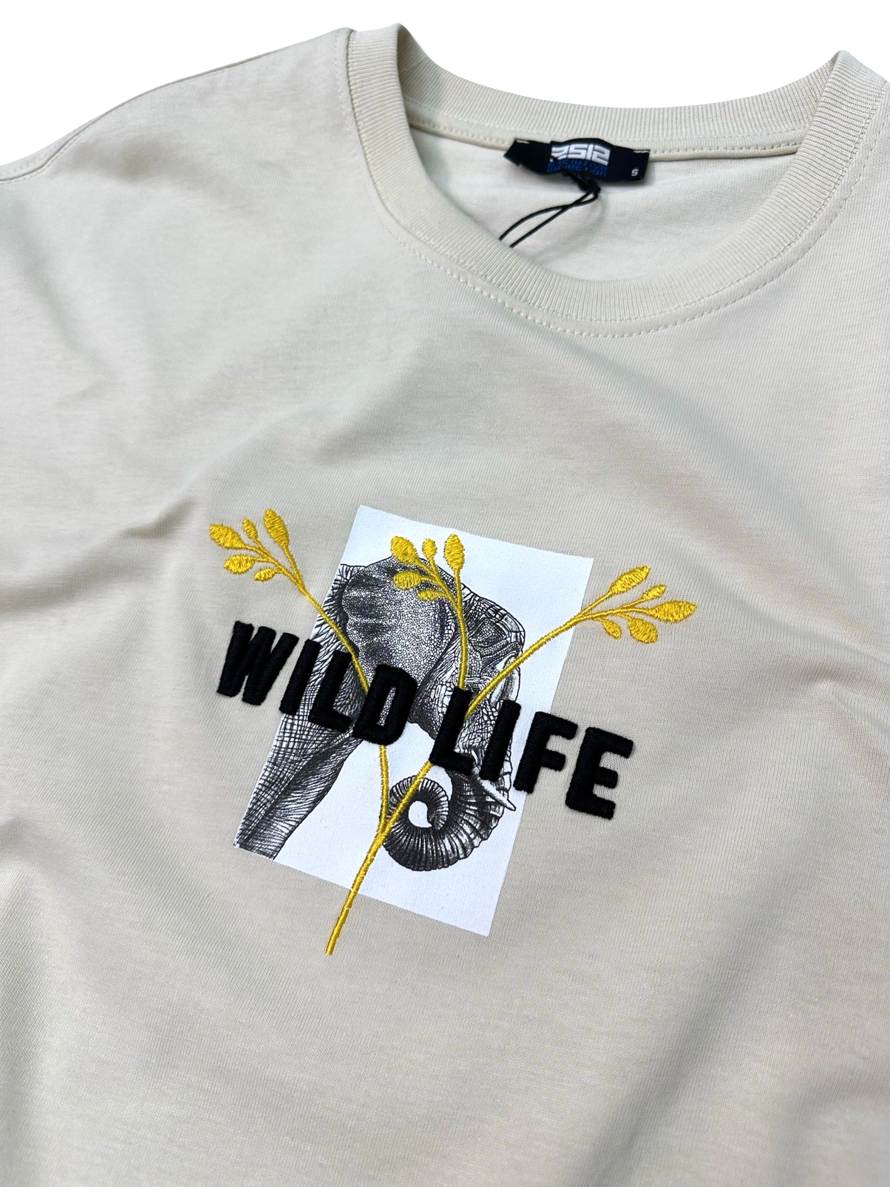 MT1817- Wild Life Göğüs Nakış Basklı Oversize T-Shirt
